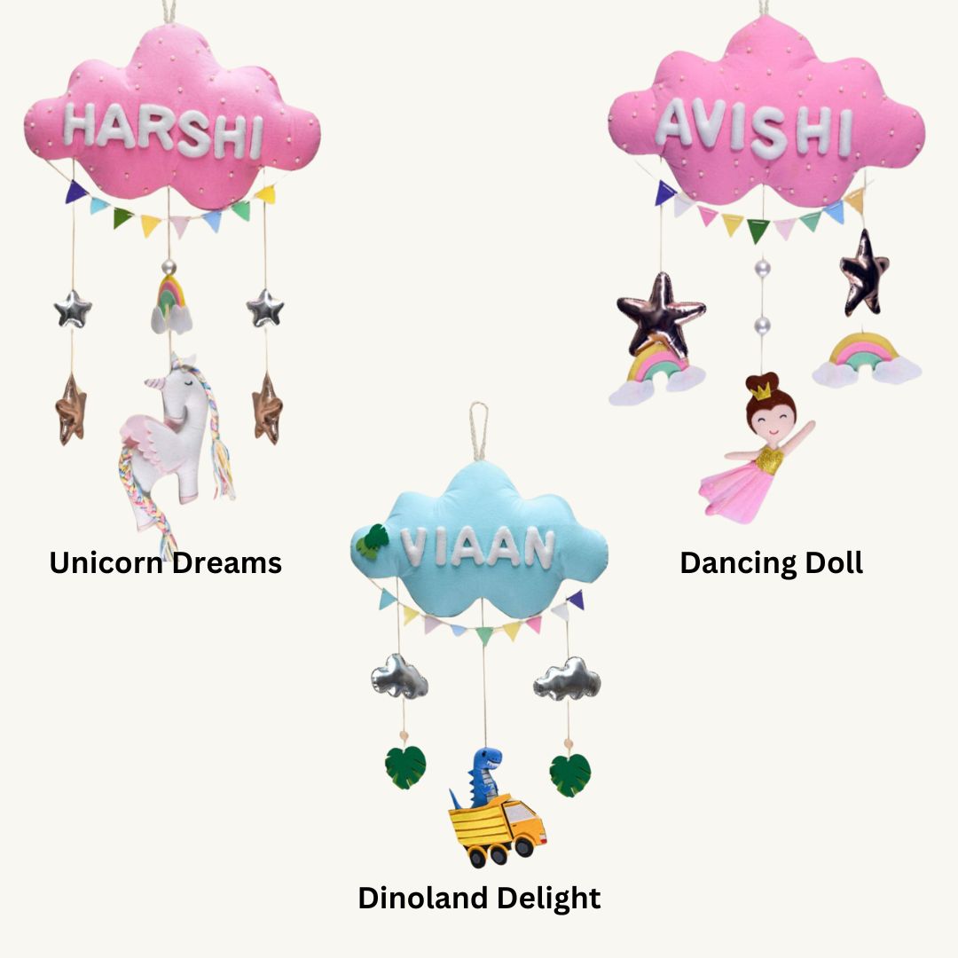 Junior Unicorn Dreams Personalised Cloud Hanging