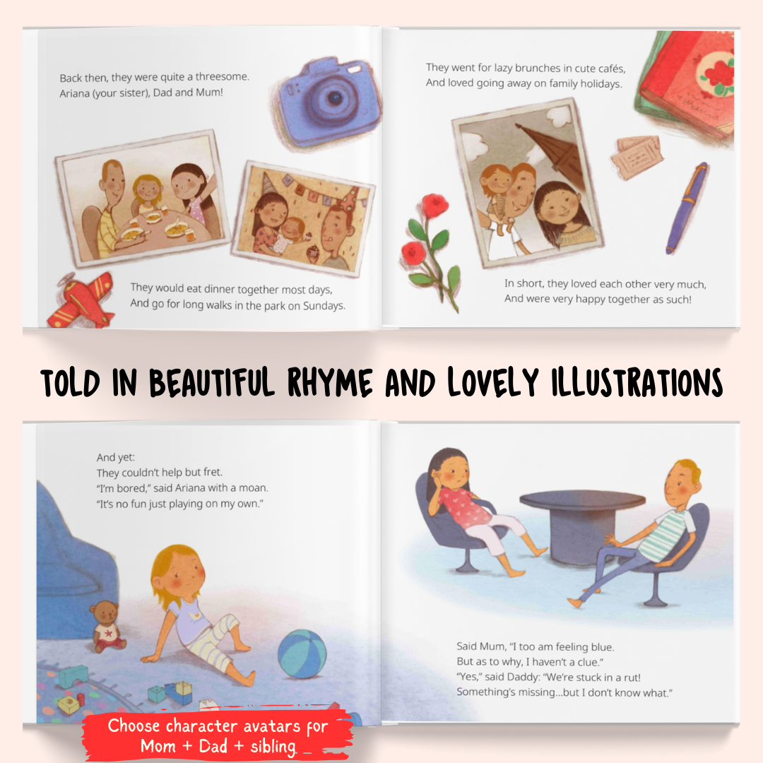 Personalised Storybook - Your Baby's Story; Sibling Version (For 2nd / The Younger Child)