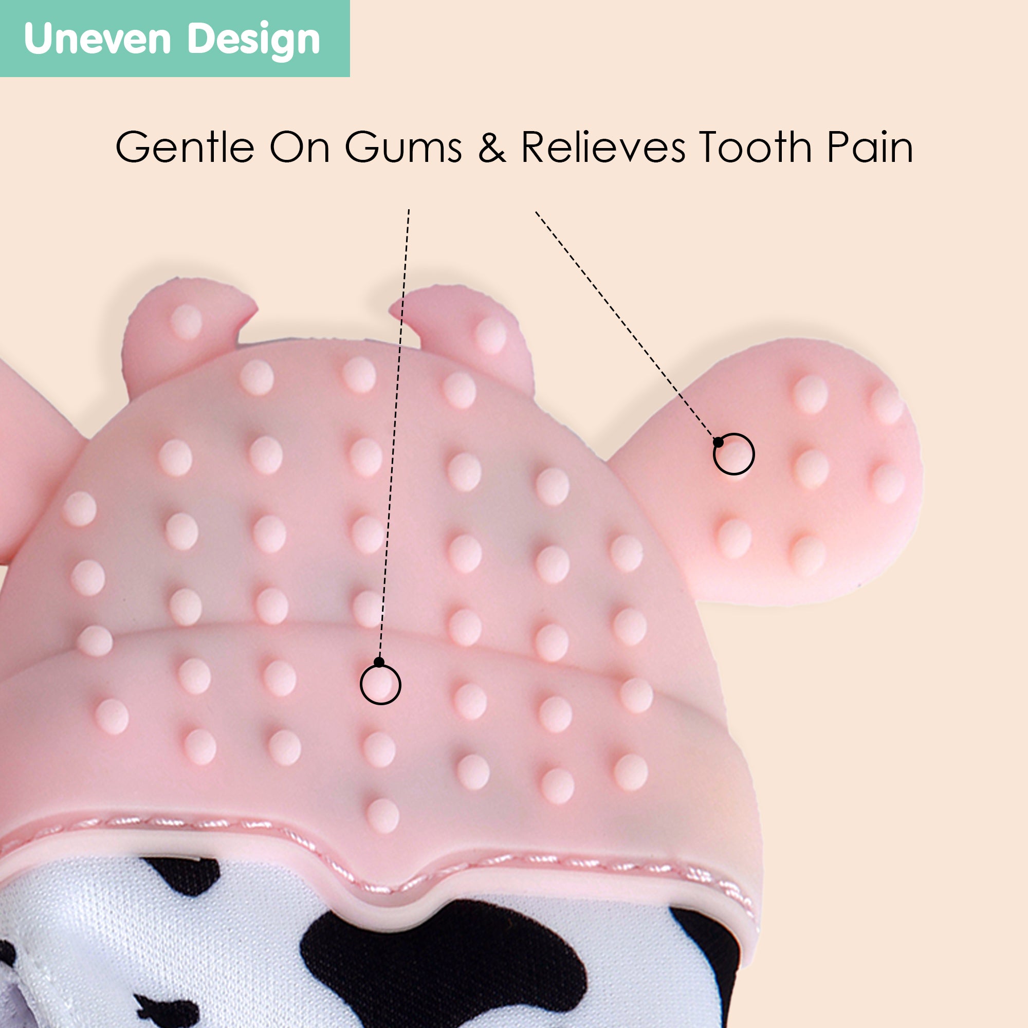 Winking Cow Pink Teething Mitten - 1 pc