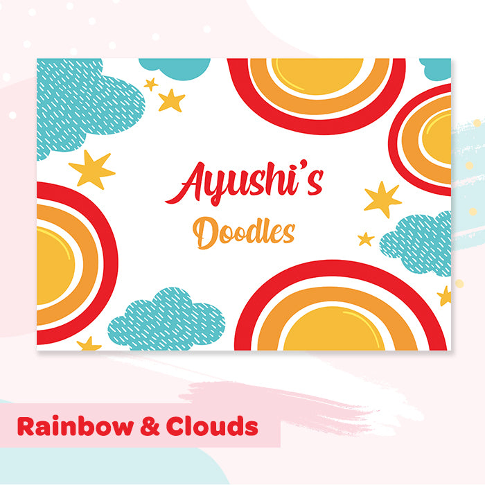 Rainbow & Clouds Personalised Art Book