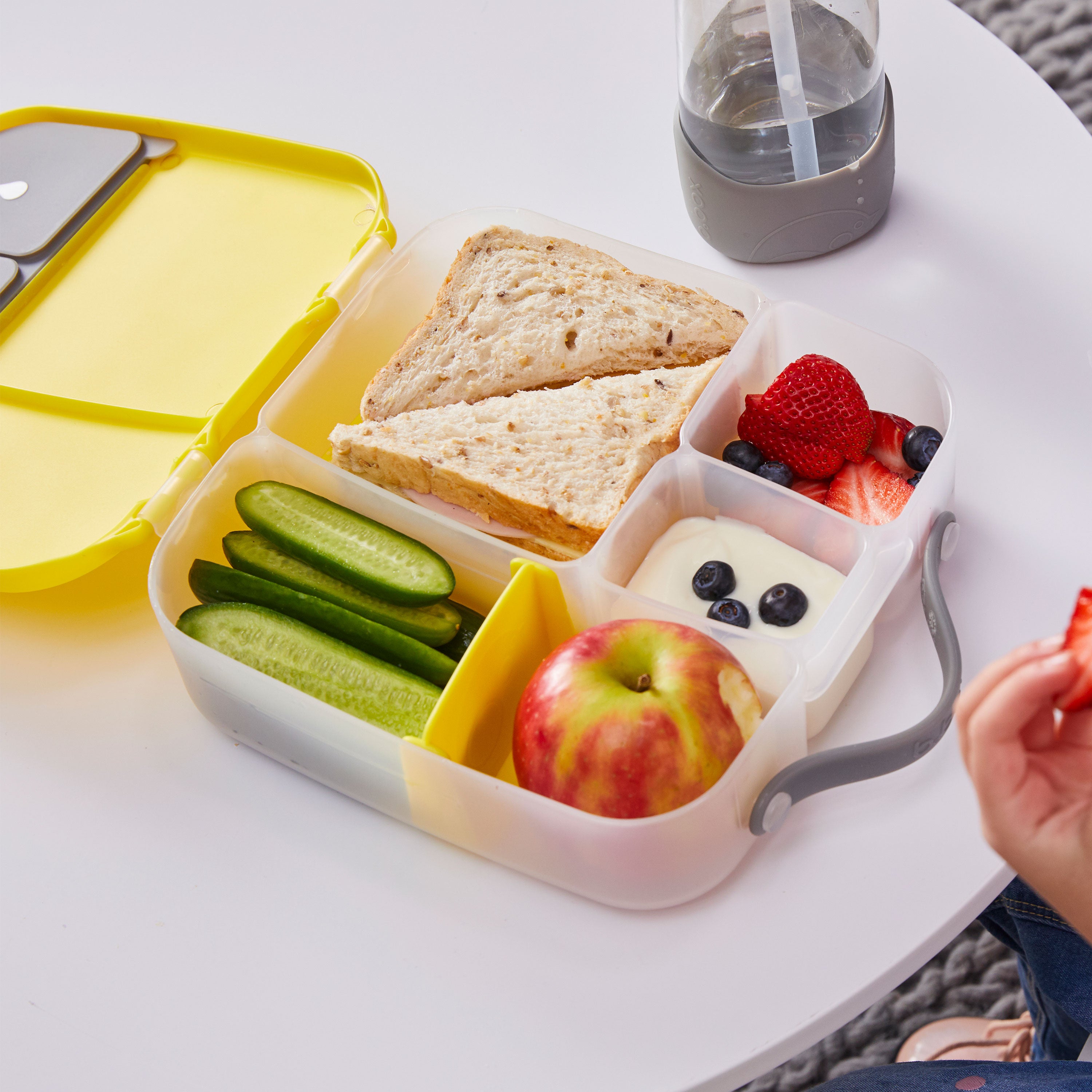 B.box Lunchbox-Lemon Sherbet Yellow Grey