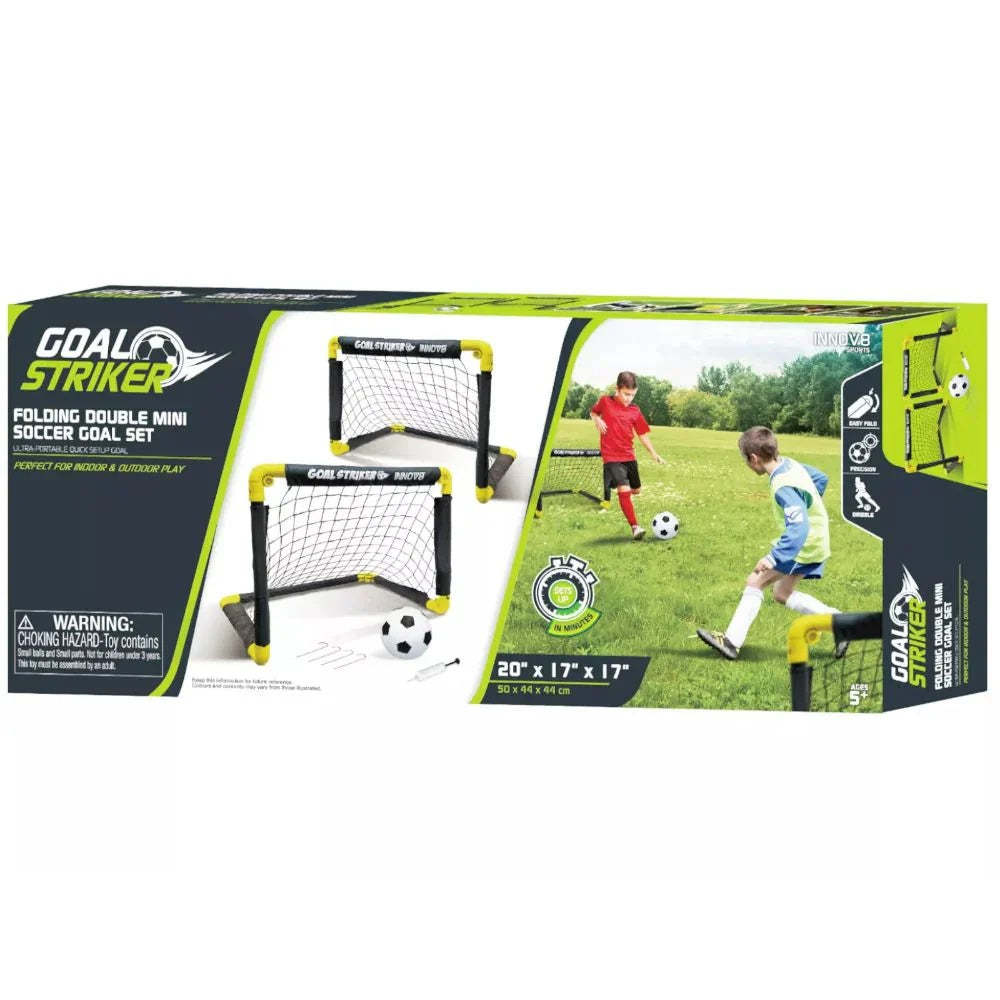 Innov8 Folding Double Mini Soccer Goal Set.