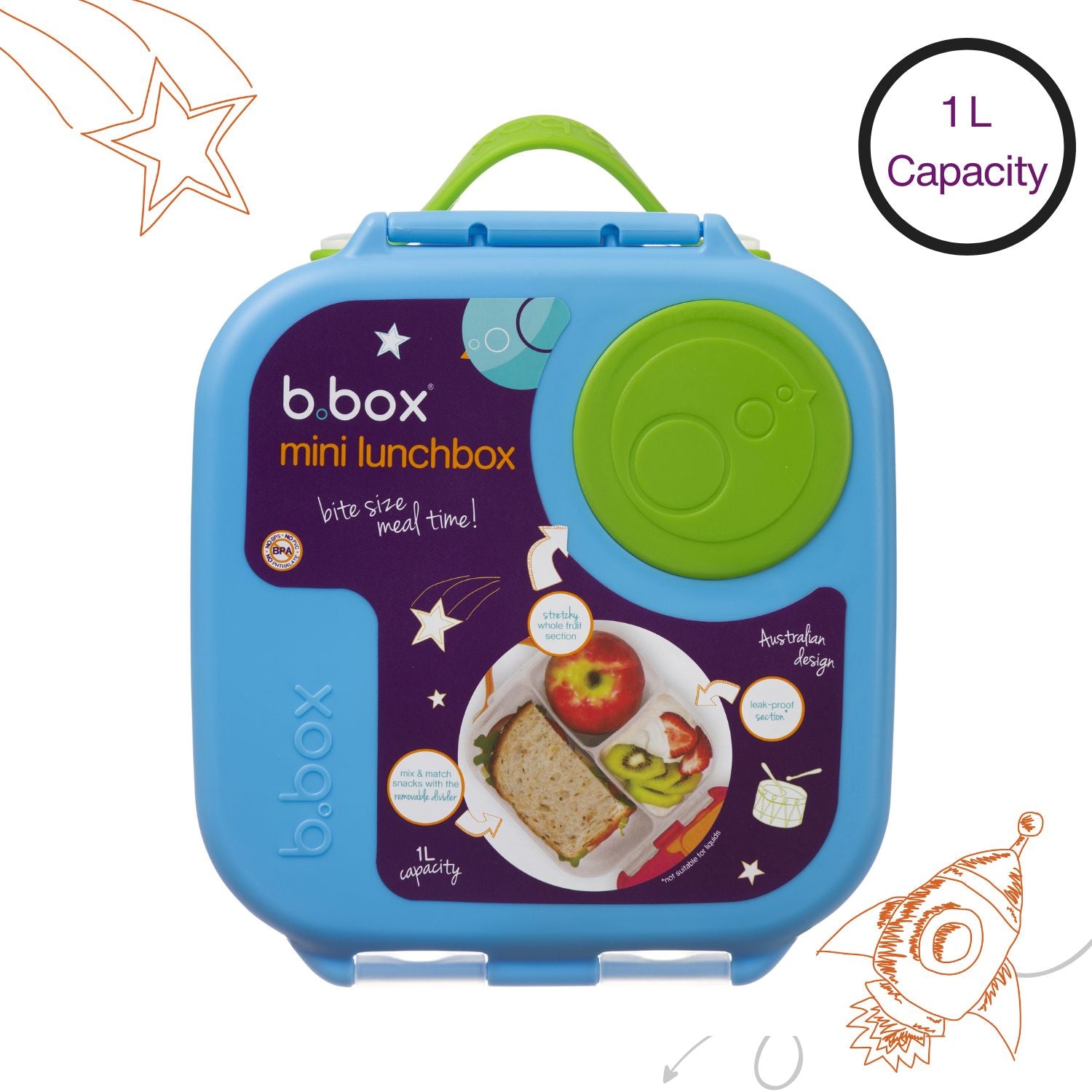 b.box Mini Lunch Box Ocean Breeze Blue Green