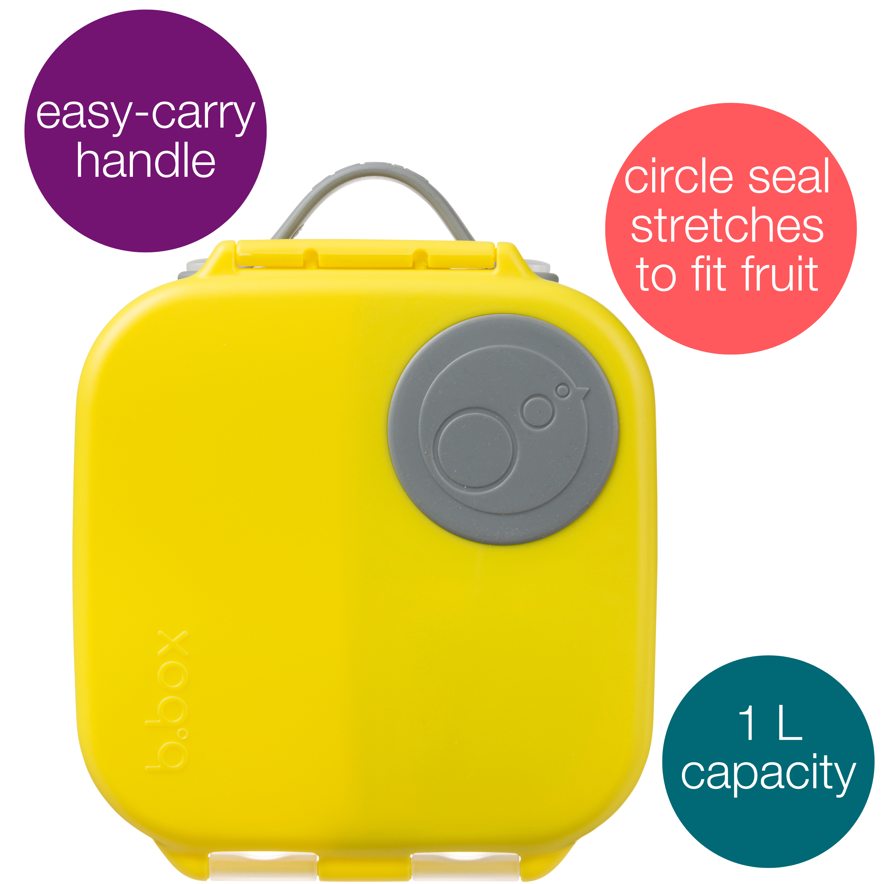 B.box Mini Lunchbox-Lemon Sherbet Yellow Grey