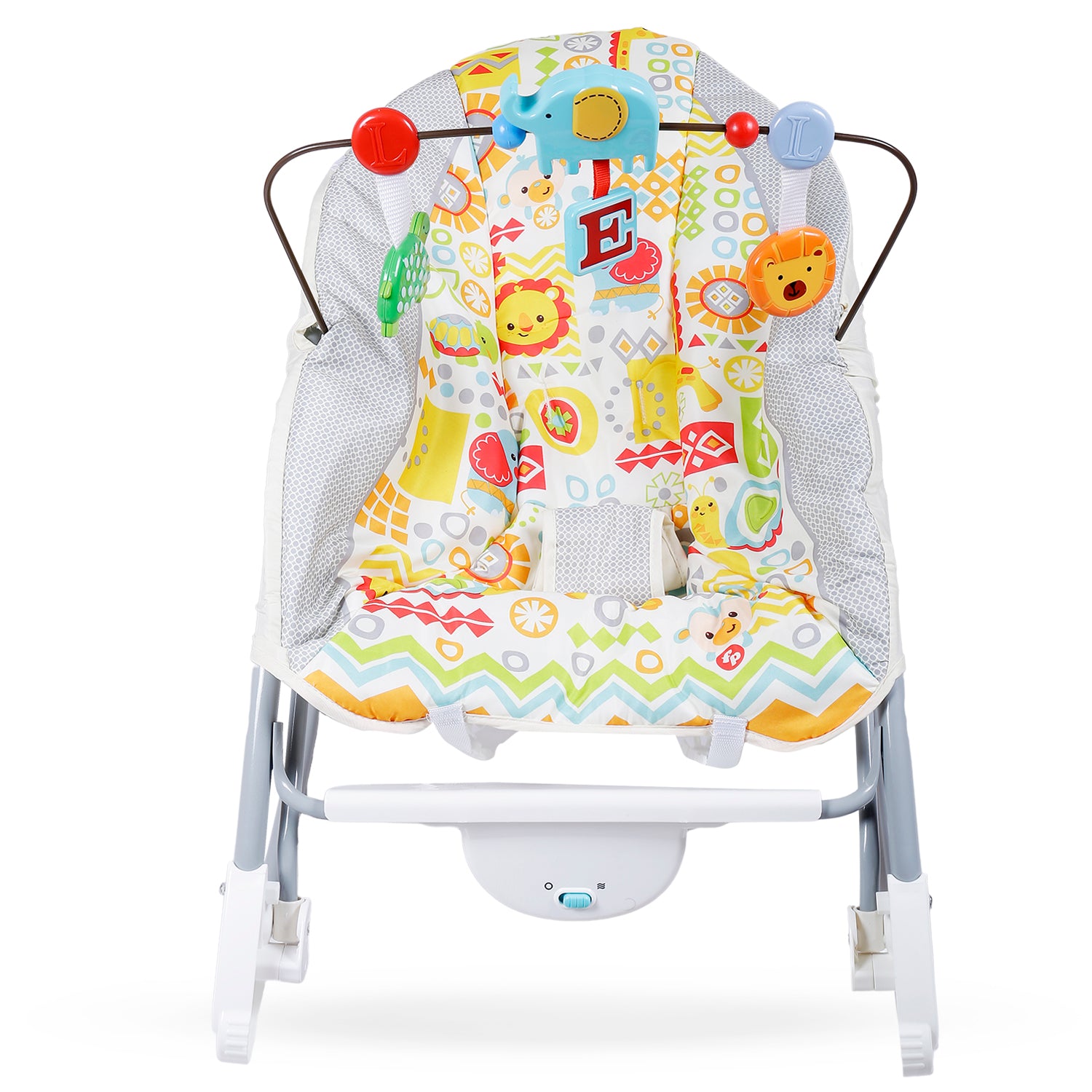 Baby Moo Jungle Friends Soothing Vibrations Bouncer Rocker  - White