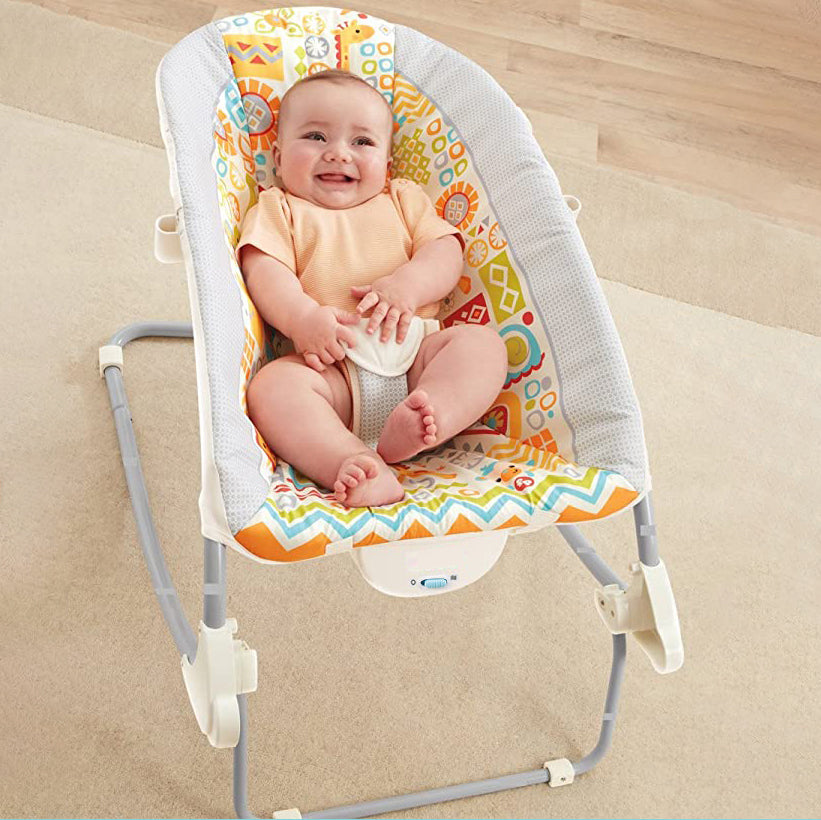 Baby Moo Jungle Friends Soothing Vibrations Bouncer Rocker  - White