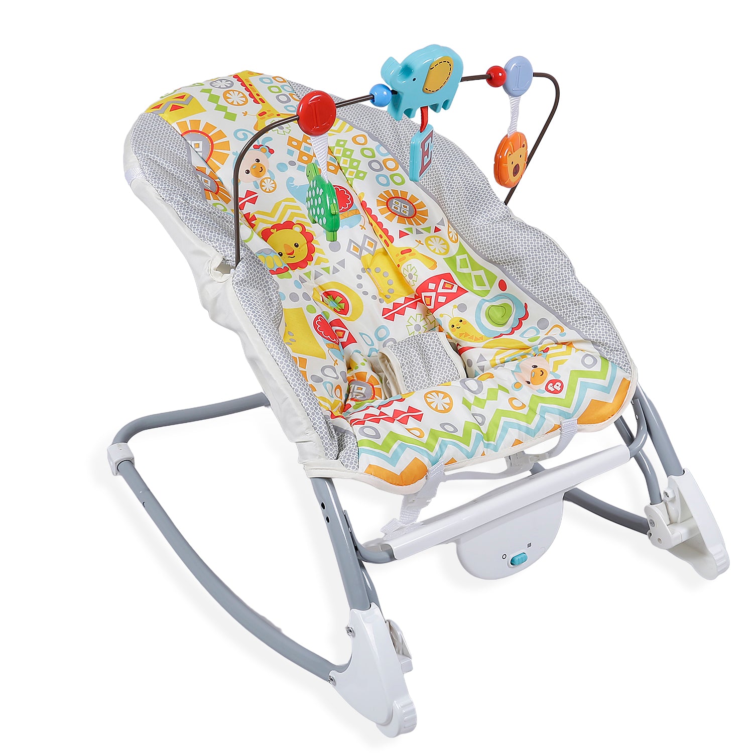 Baby Moo Jungle Friends Soothing Vibrations Bouncer Rocker  - White