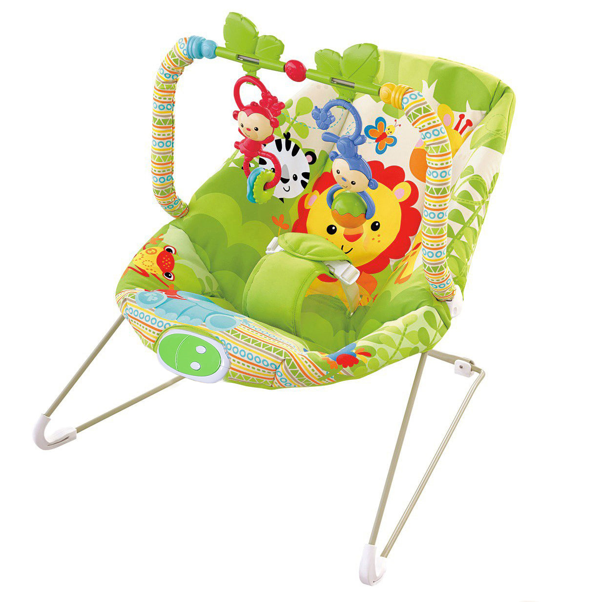 Baby Moo Jungle Friends Soothing Vibrations Bouncer Rocker  - Green