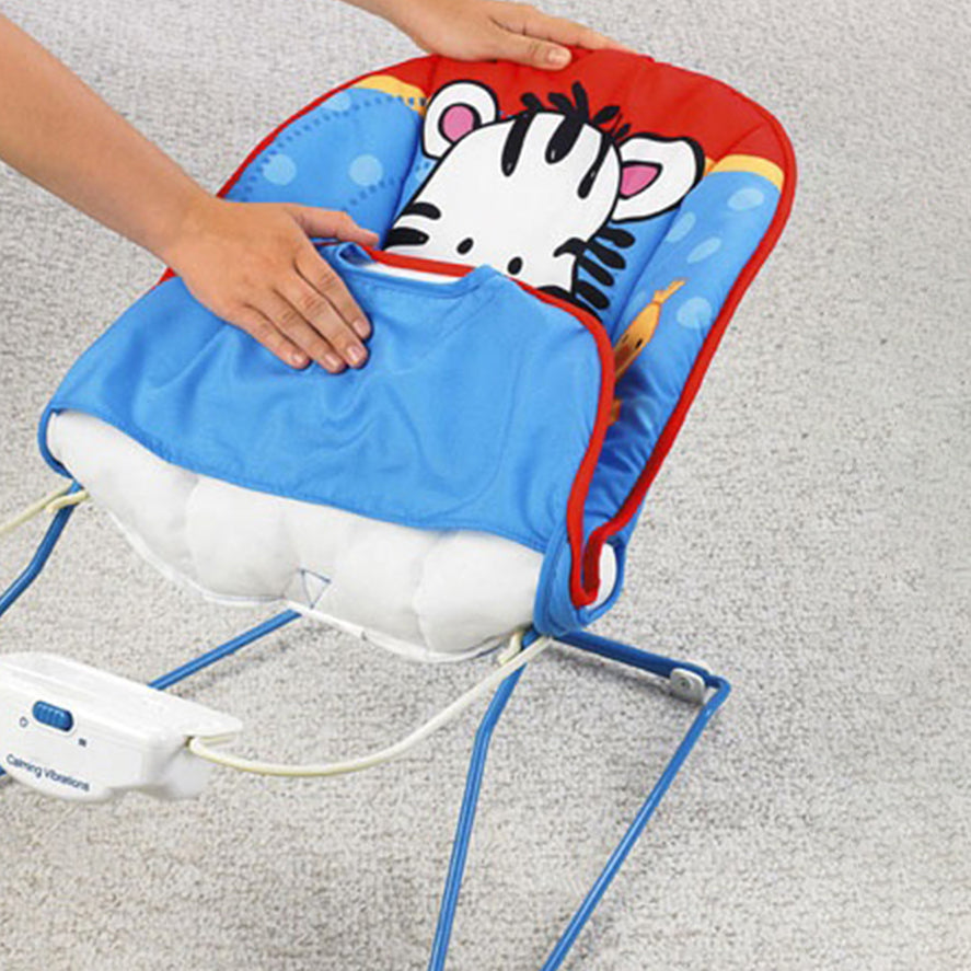 Baby Moo Jungle Friends Soothing Vibrations Bouncer Rocker With Musical Hanging Toys - Blue