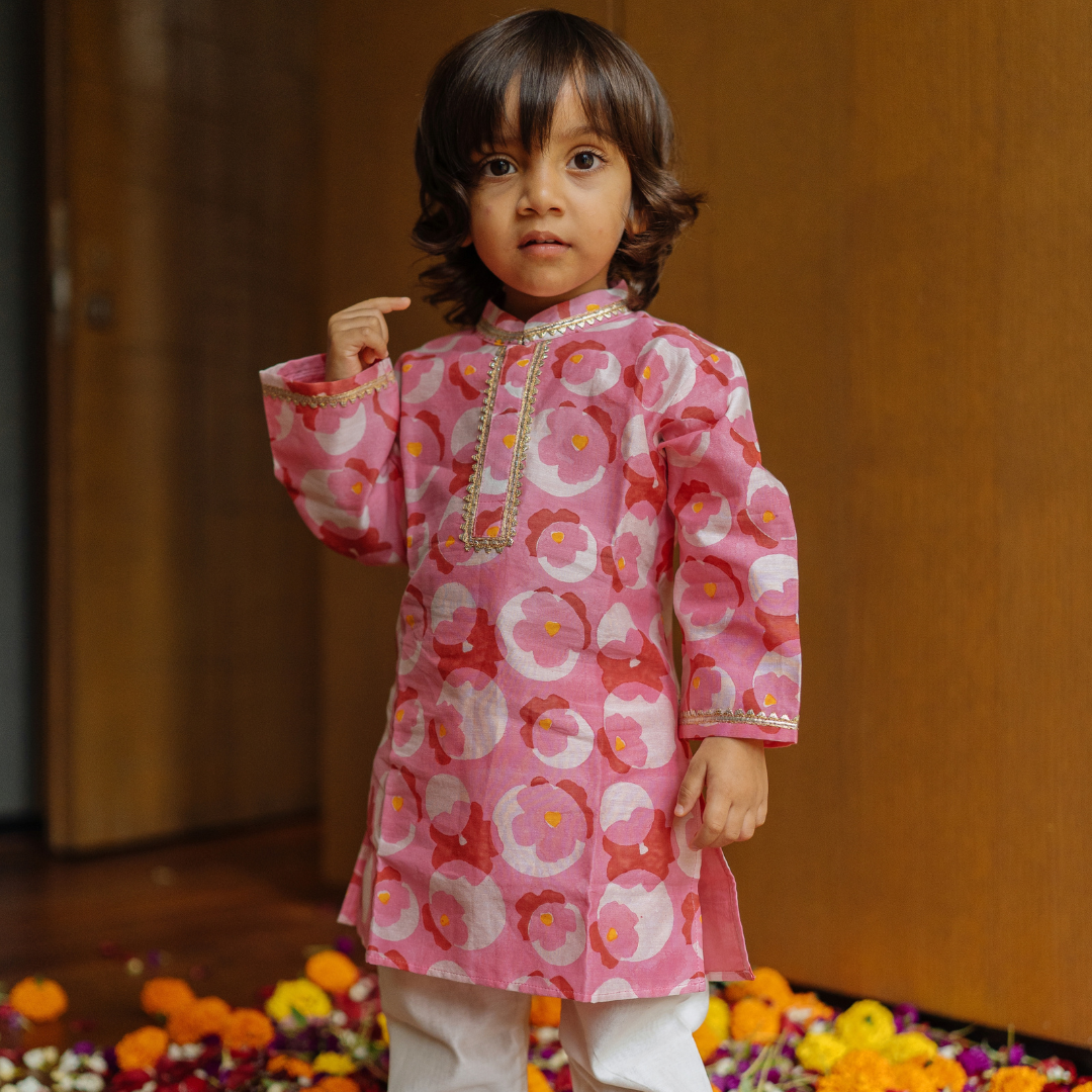 Chanderi Kurta Pyjama Set