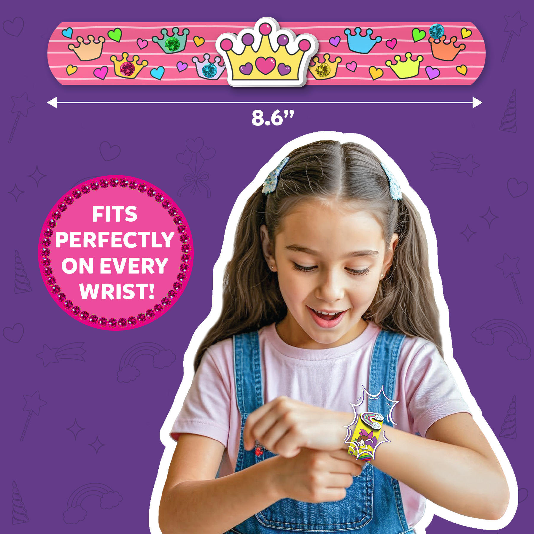 Skillmatics Craft Activity - Snap Bandz, Unicorns & Princesses, DIY Art & Craft Activity, Mess-Free, Creative Kit, 8 Bands (8.6"), Gifts for Girls & Boys Ages 4, 5, 6, 7, 8, 9, 10