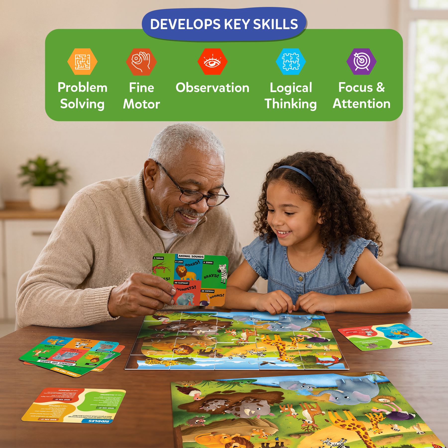 Puzzle & Learn – 25-Piece Jigsaw Puzzle with Learning Boards