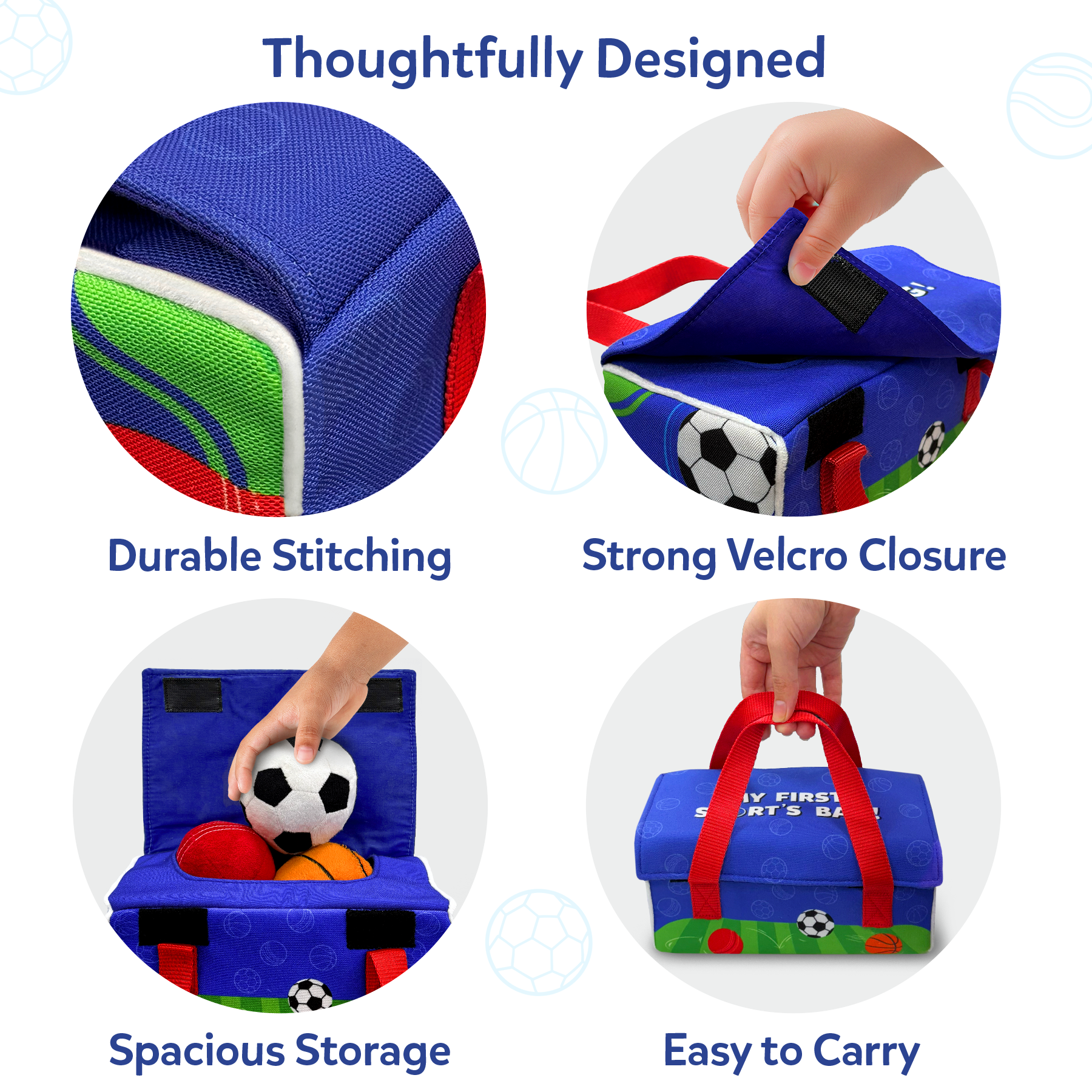 Skillmatics Plush Sports Bag Playset for Babies (3 Pc)