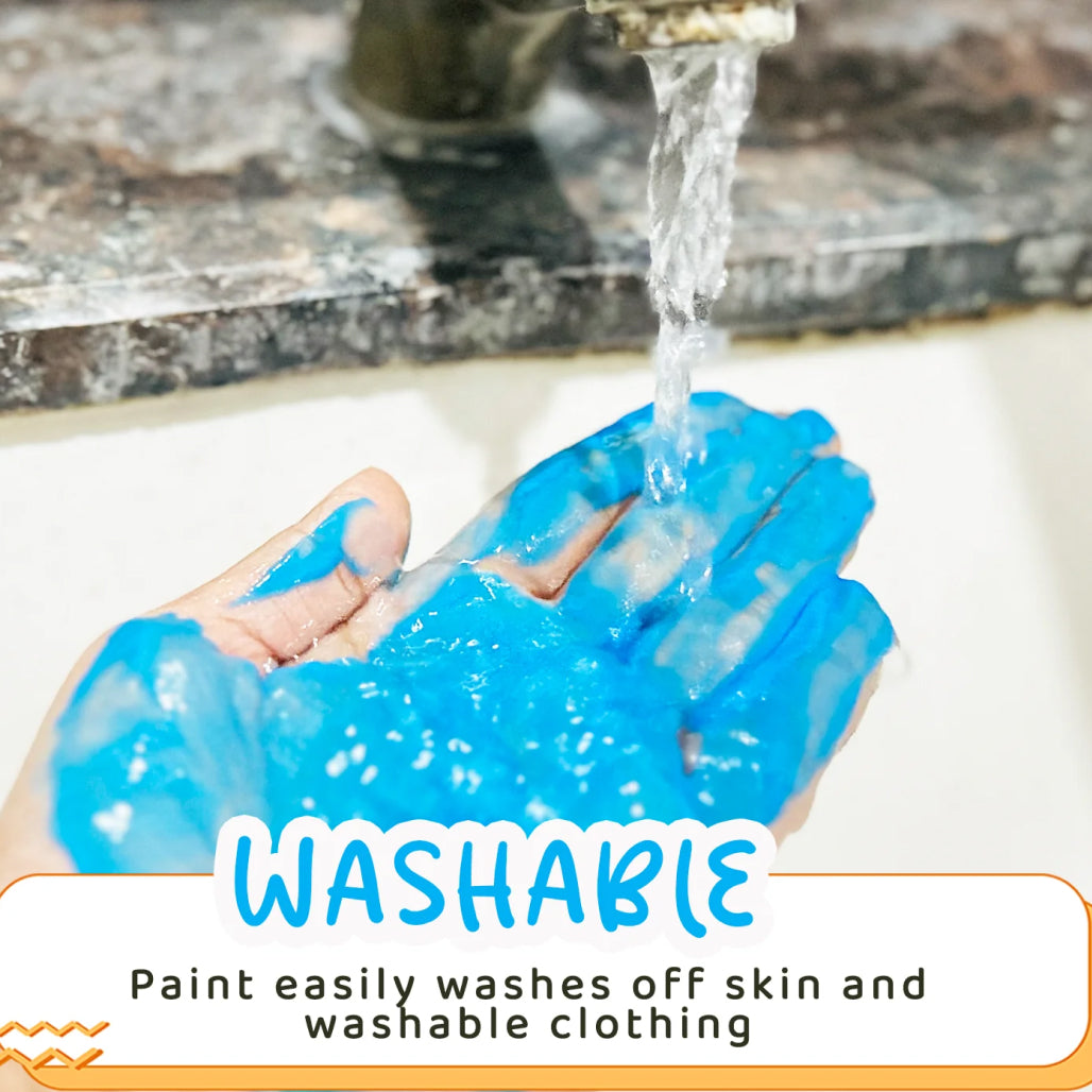 Little Fingers Flouro Rainbow Finger Paint Tubes(Set Of 6)