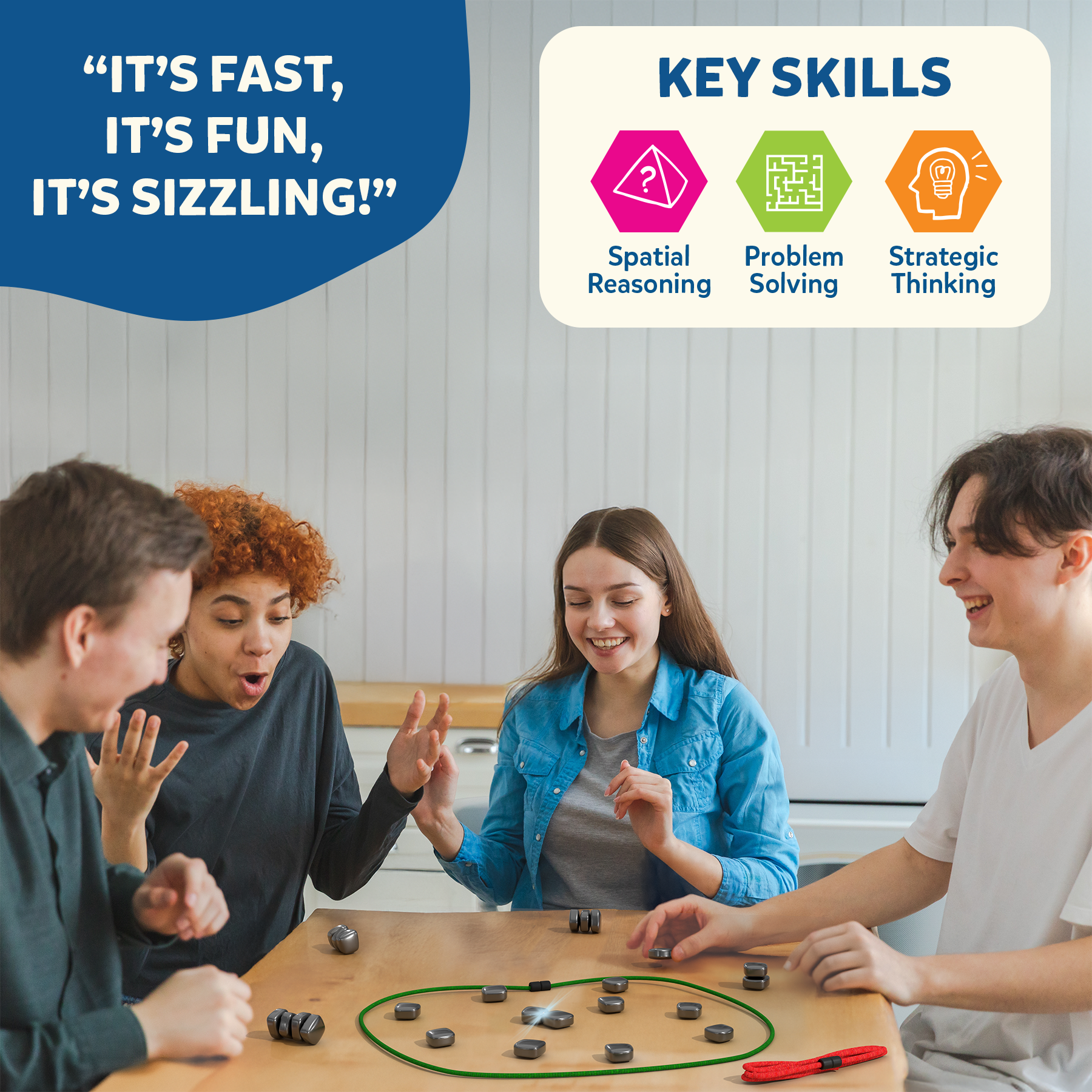 Skillmatics Sizzle - Classic Magnetic Attraction Game, Strategy & Travel Activity, Fun for Family Game Nights, Gifts for Boys, Girls, Teens & Adults, Ages 15 & Up, 2-4 Players