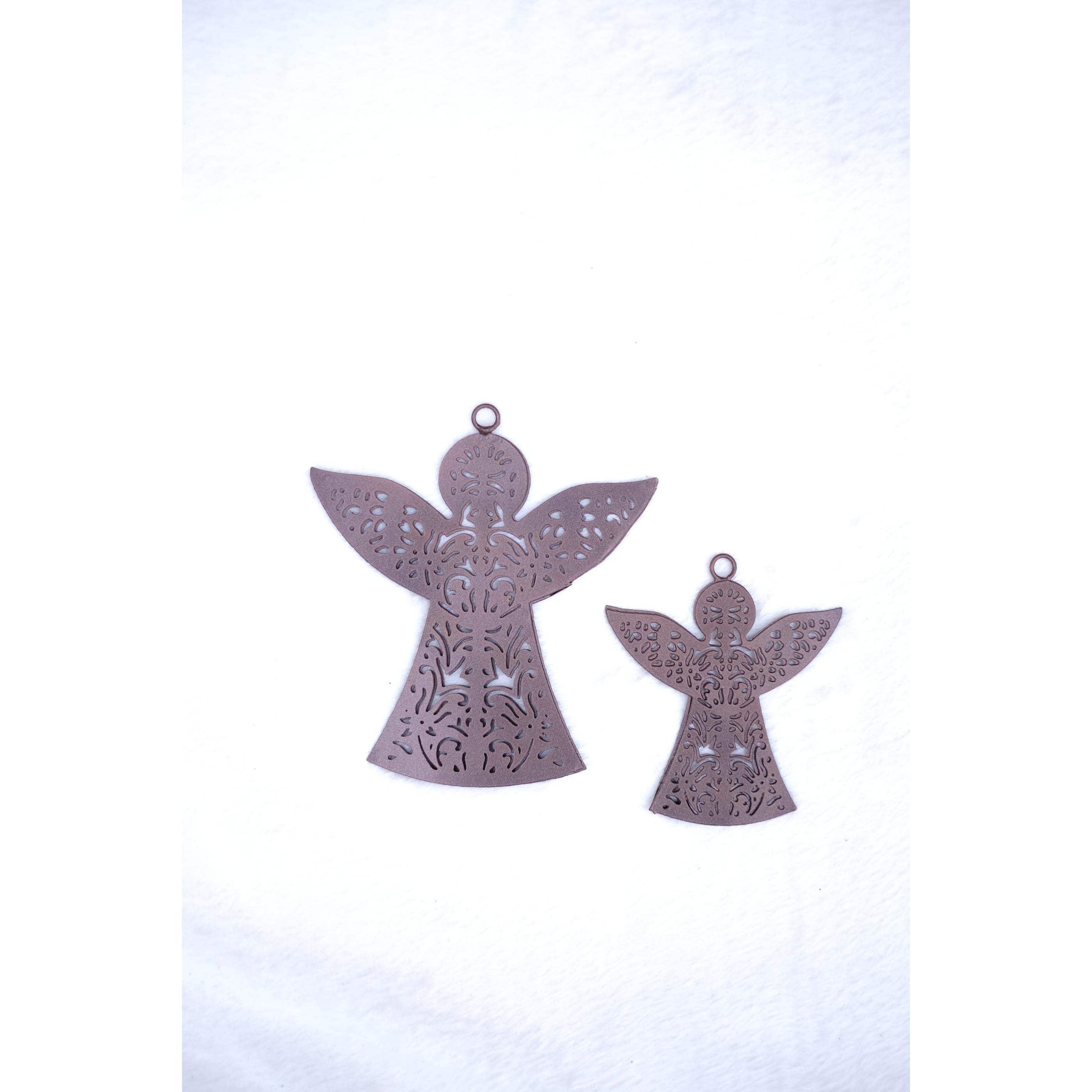 Nordic Christmas Decorations ELENA, Pair Of iron Angel Motives For Tree Hangings