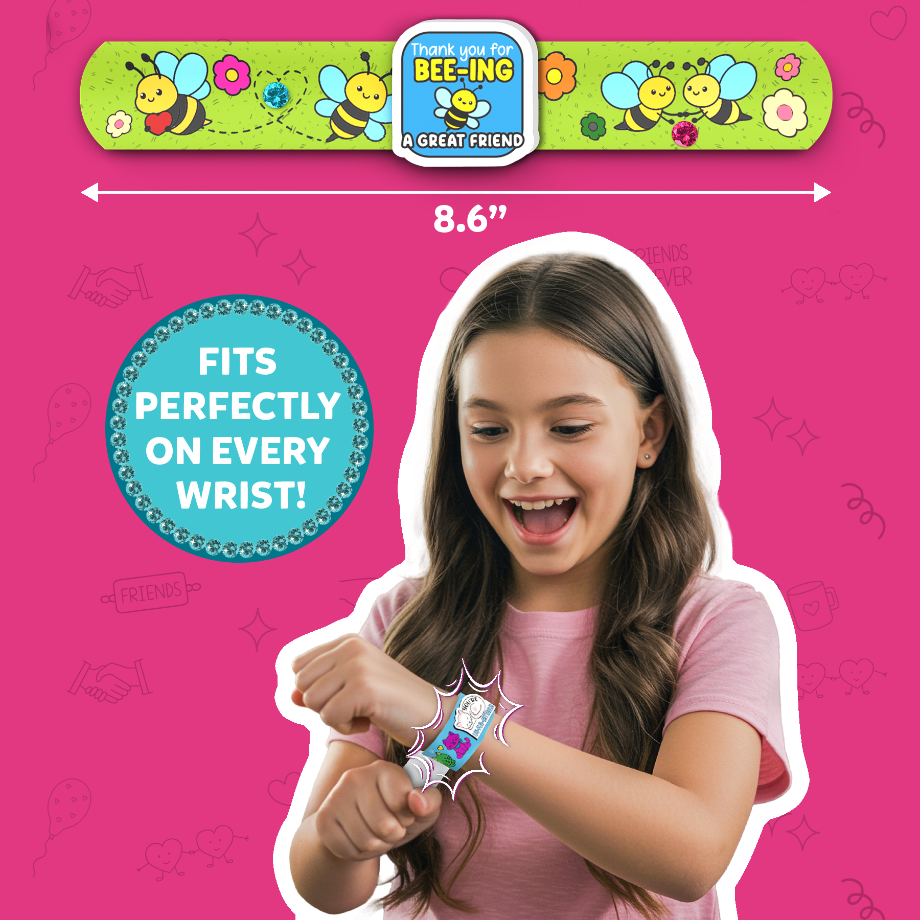 Skillmatics Craft Activity - Snap Bandz, Friendship Bands, DIY Art & Craft Activity, Mess-Free, Creative Kit, 8 Bands (8.6"), Gifts for Girls & Boys Ages 4, 5, 6, 7, 8, 9, 10