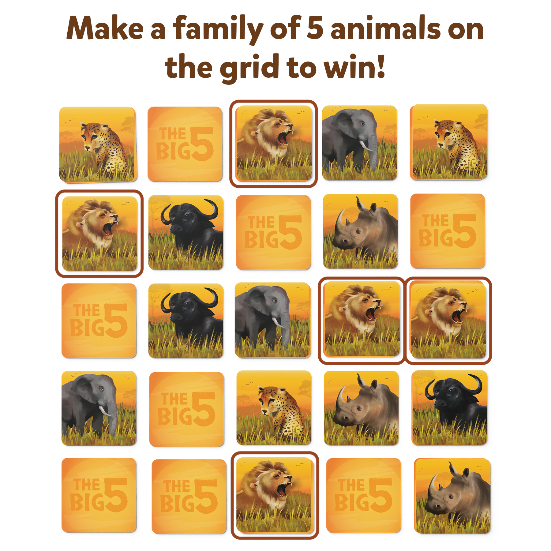 Skillmatics Card Game - The Big 5, Animal Themed Game of Secret Identities & Strategic Card-Flipping, Family Friendly Game, Ages 6 and Up