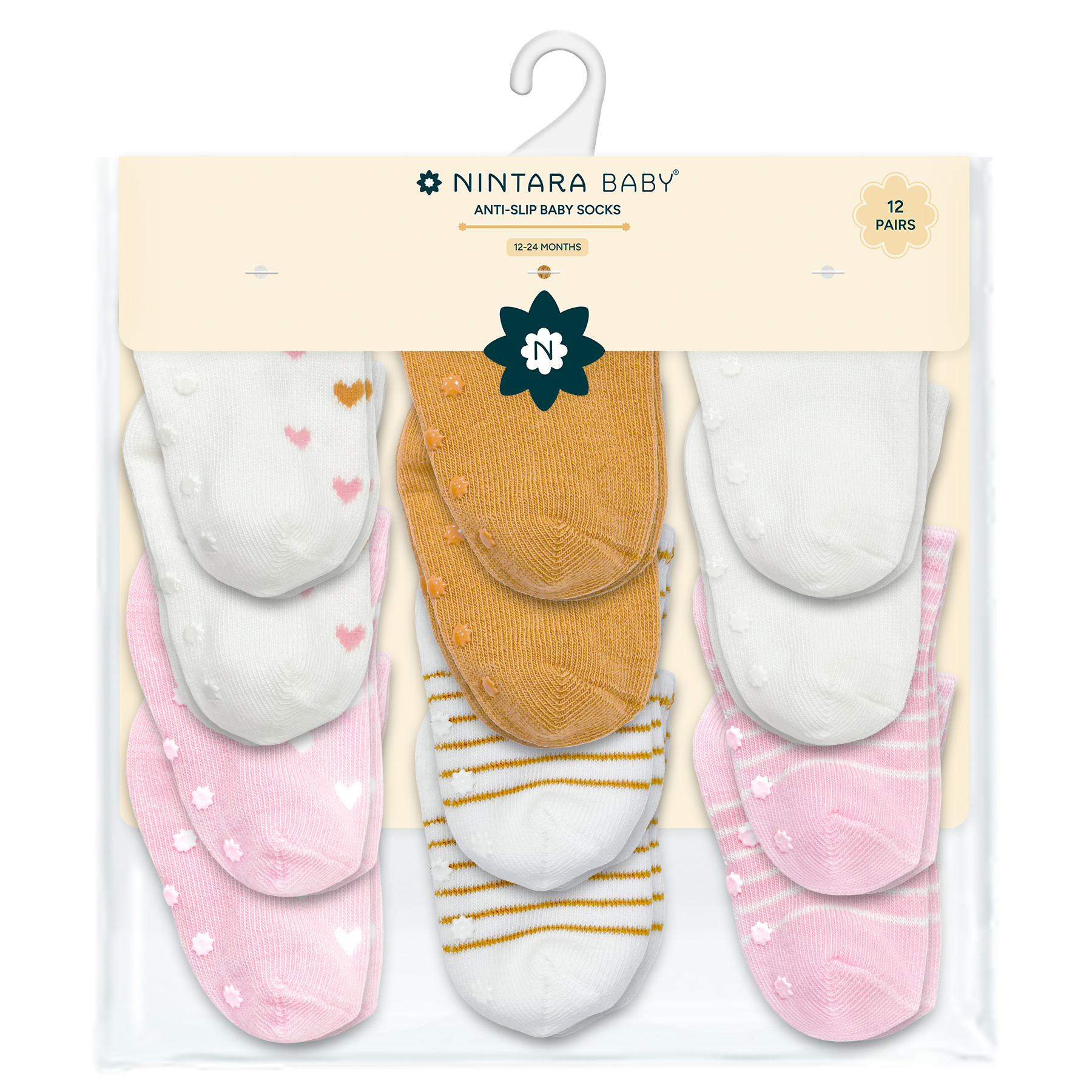 Anti-Slip Socks - Pack of 12