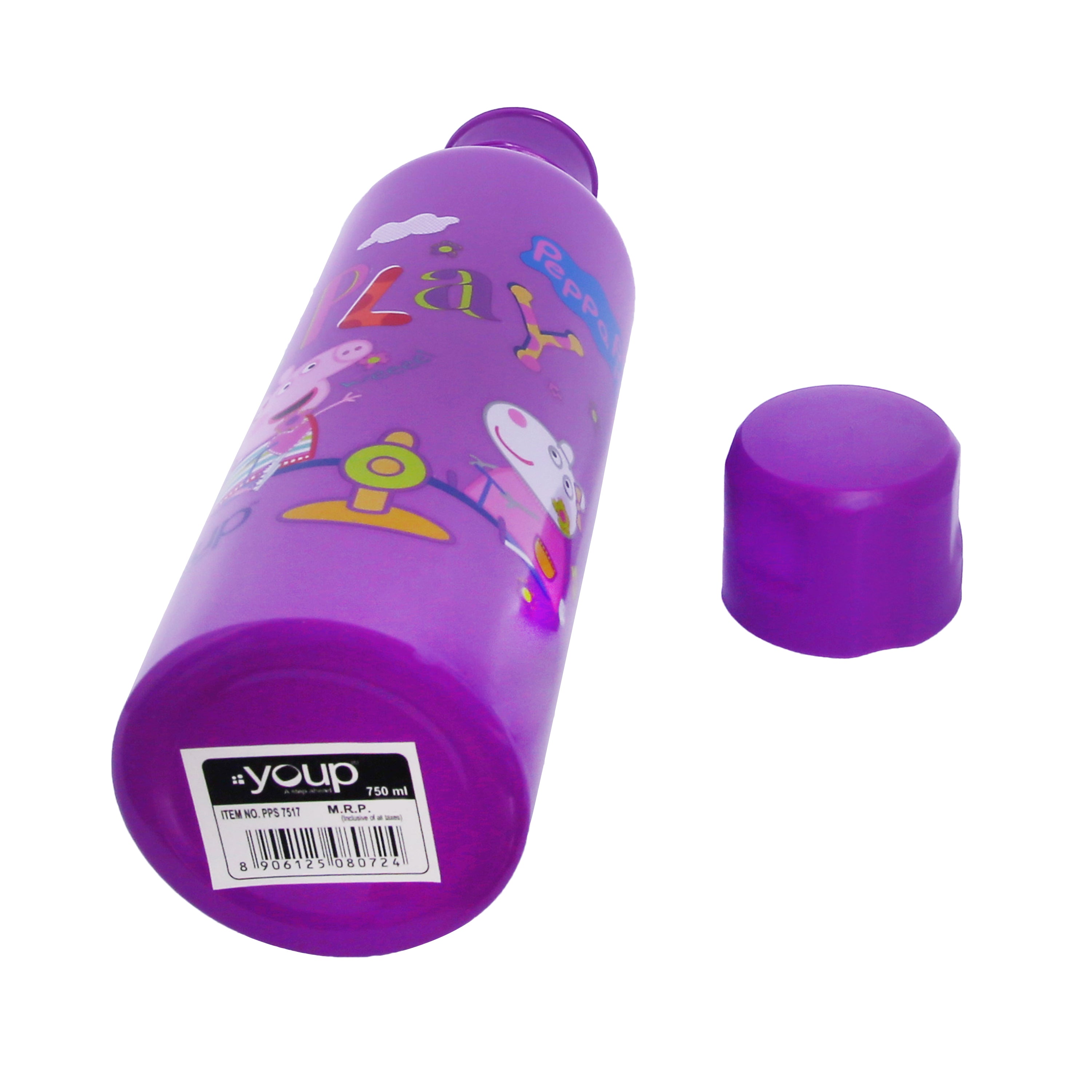 Youp Stainless Steel Purple Color Peppa Pig Kids Water Bottle OSCAR  - 750 Ml