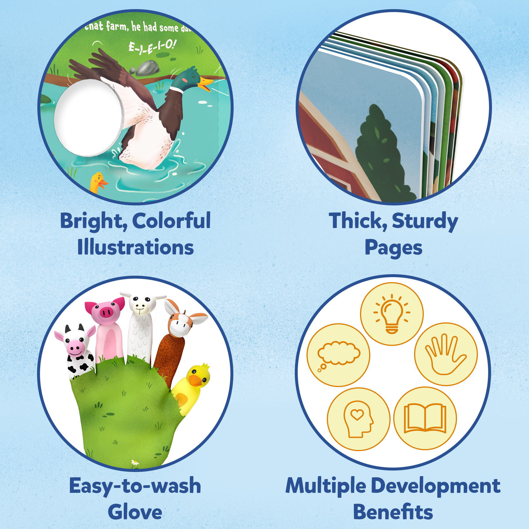 Skillmatics Puppet Book - Old MacDonald Had a Farm, Interactive Finger Puppets for Infants & Toddlers, Early Learning Toy, Nursery Rhyme Activity, Gifts for Babies Ages 6 to 24 Months