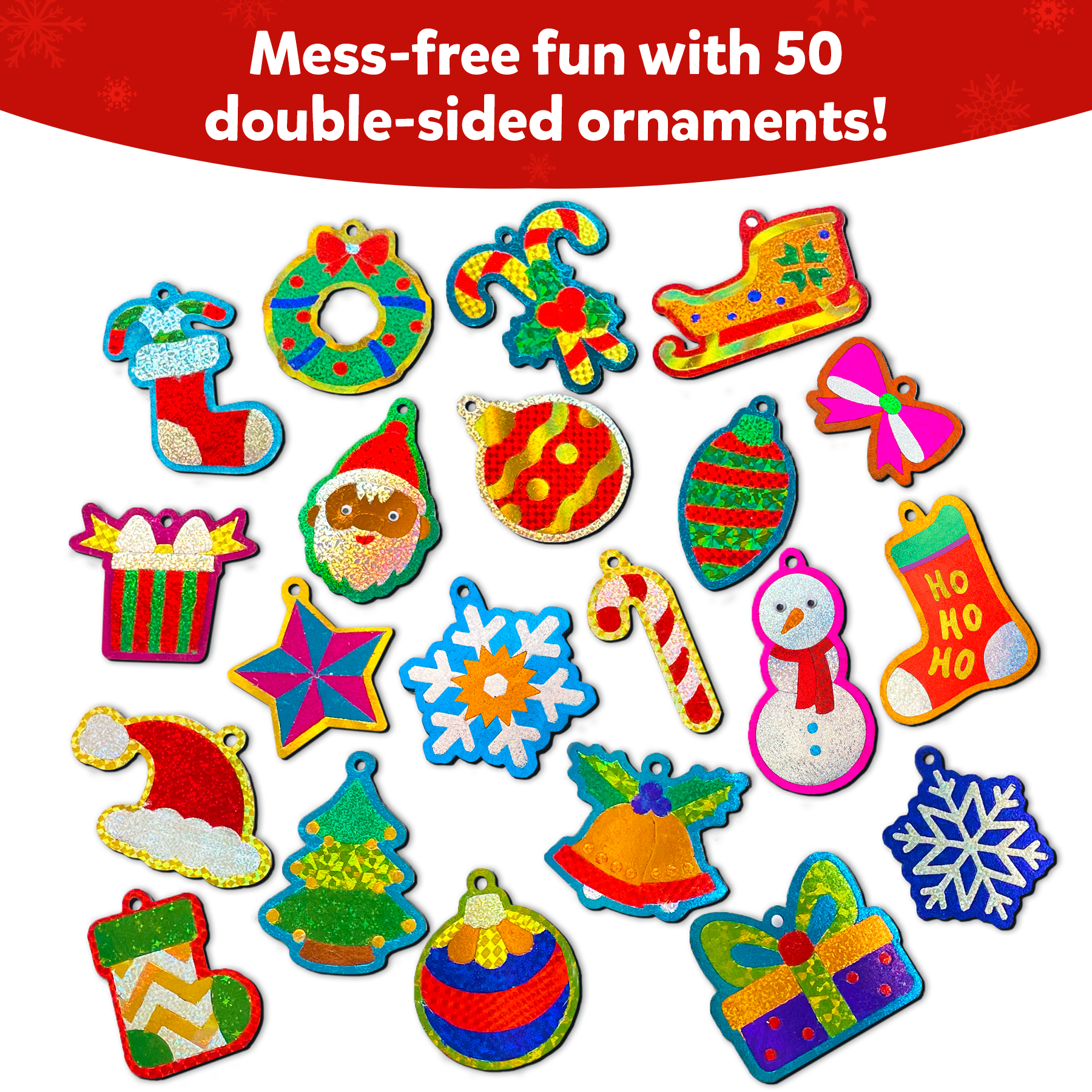 Skillmatics Art & Craft Activity - Foil Fun Christmas Ornaments, Mess-Free Art for Kids, Festive Holiday Craft Kits, DIY Decor Creative Activity, Gifts for Girls & Boys Ages 4, 5, 6, 7, 8, 9, and Up