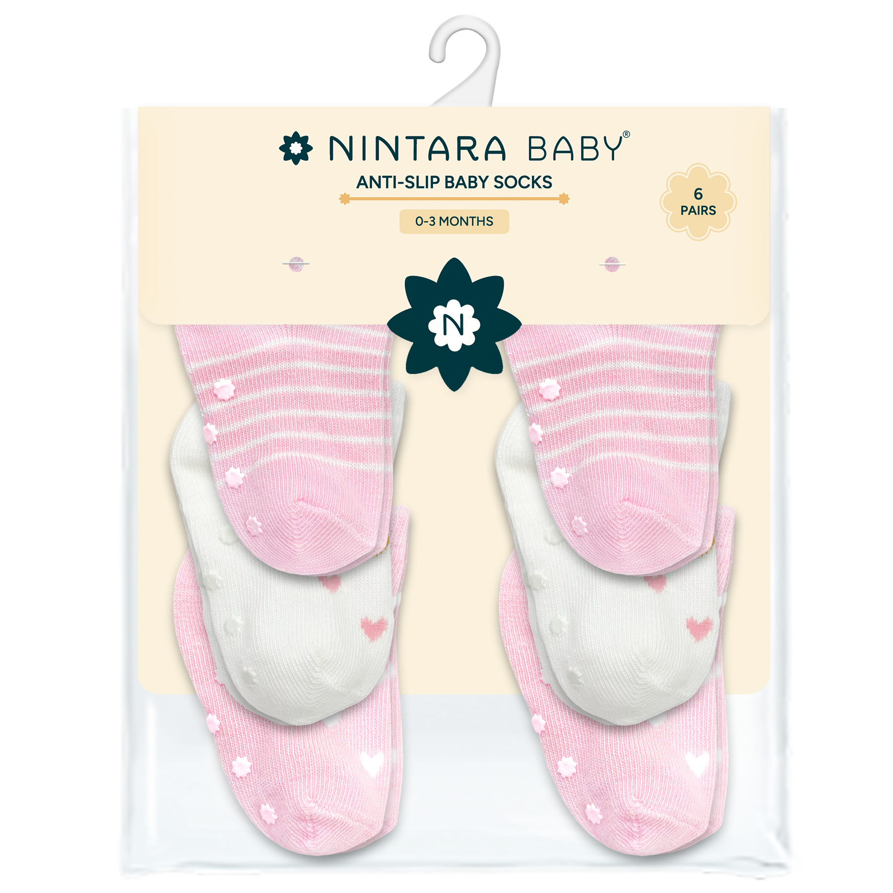 Anti-Slip Socks - Pack of 6