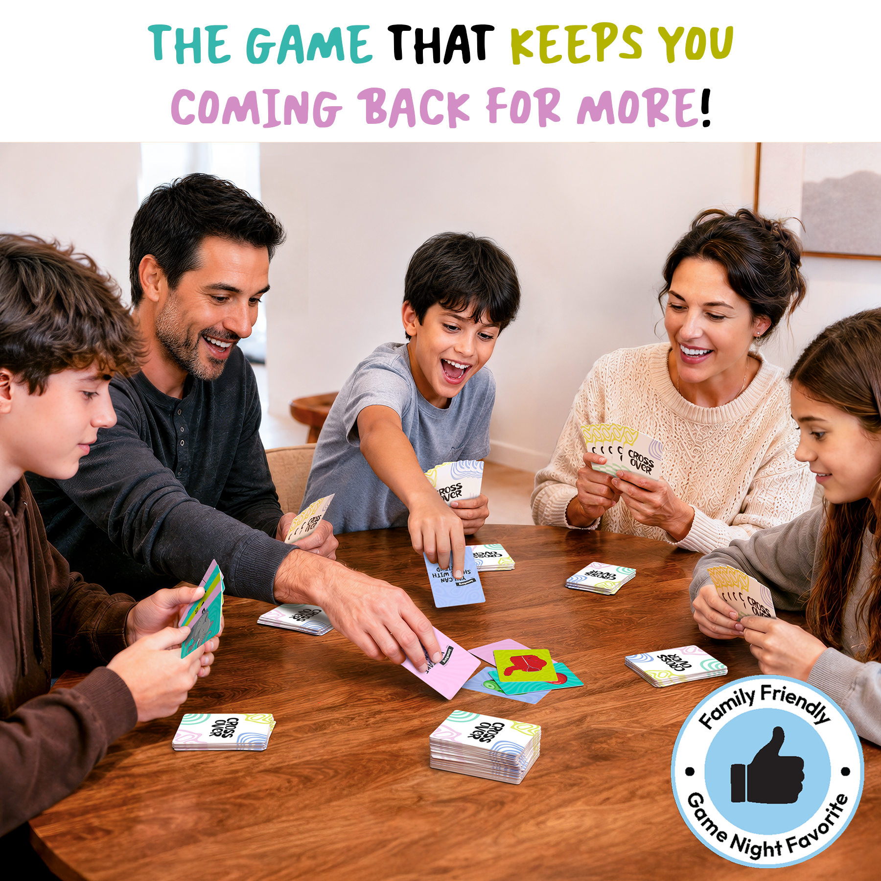 Card Game – Crossover, Fast-Paced Connection Cards for Kids, Teens & Adults