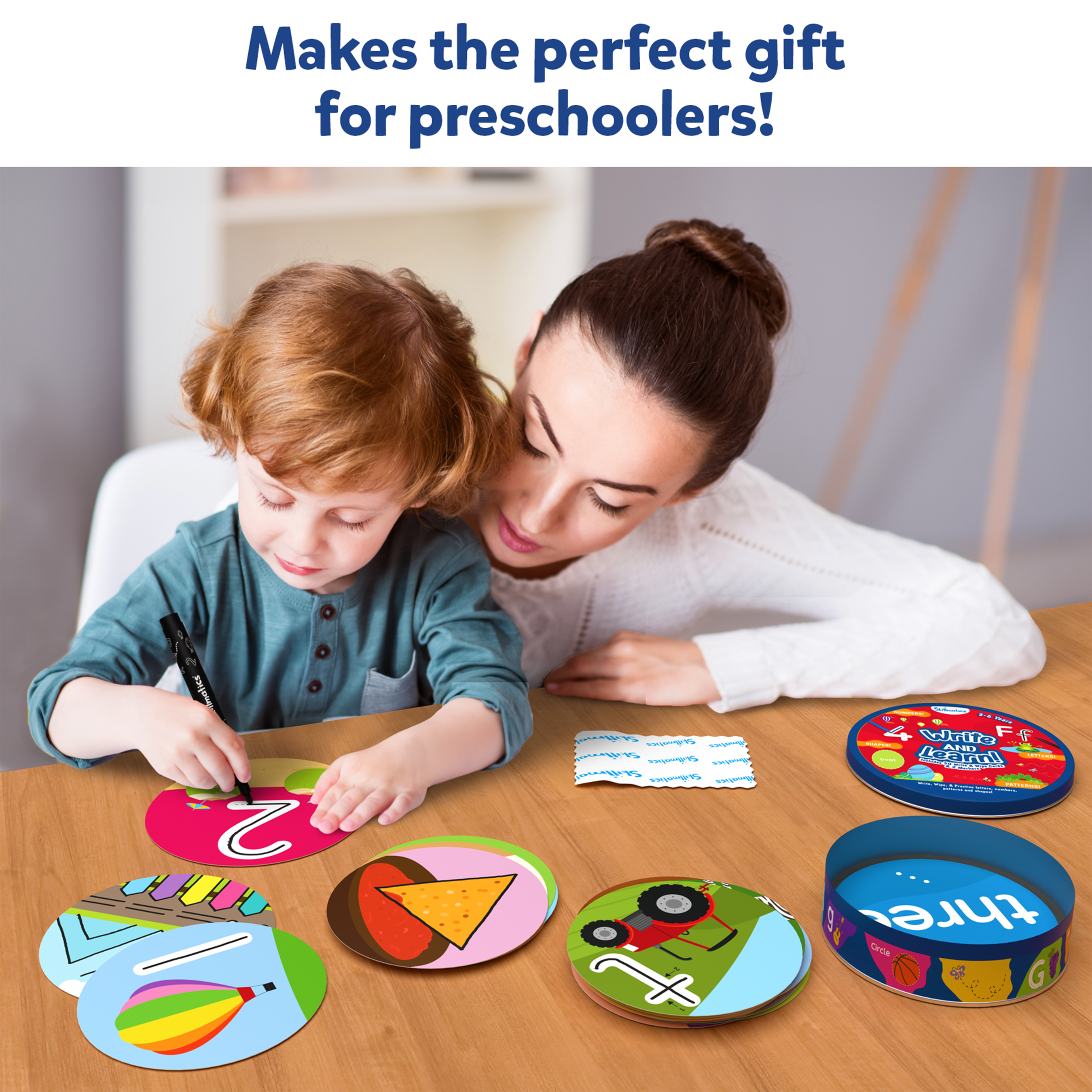 Skillmatics Write & Learn Cards for Toddlers - Letters, Numbers, Patterns & Shapes, Preschool Learning, Reusable Cards, Travel Toys, Gifts for Kids Ages 3, 4, 5, 6