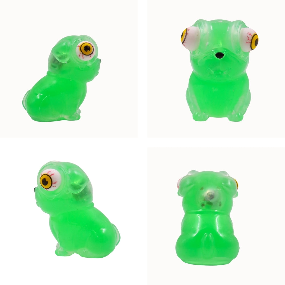 Scoobies Stick-i-dgets | Pack of 1 | Available in dog shape with vibrant green color | Soft and squishy with glow in the dark feature | Squeeze it and its eyes pop out | Good for hand muscle exercises and fidgeting