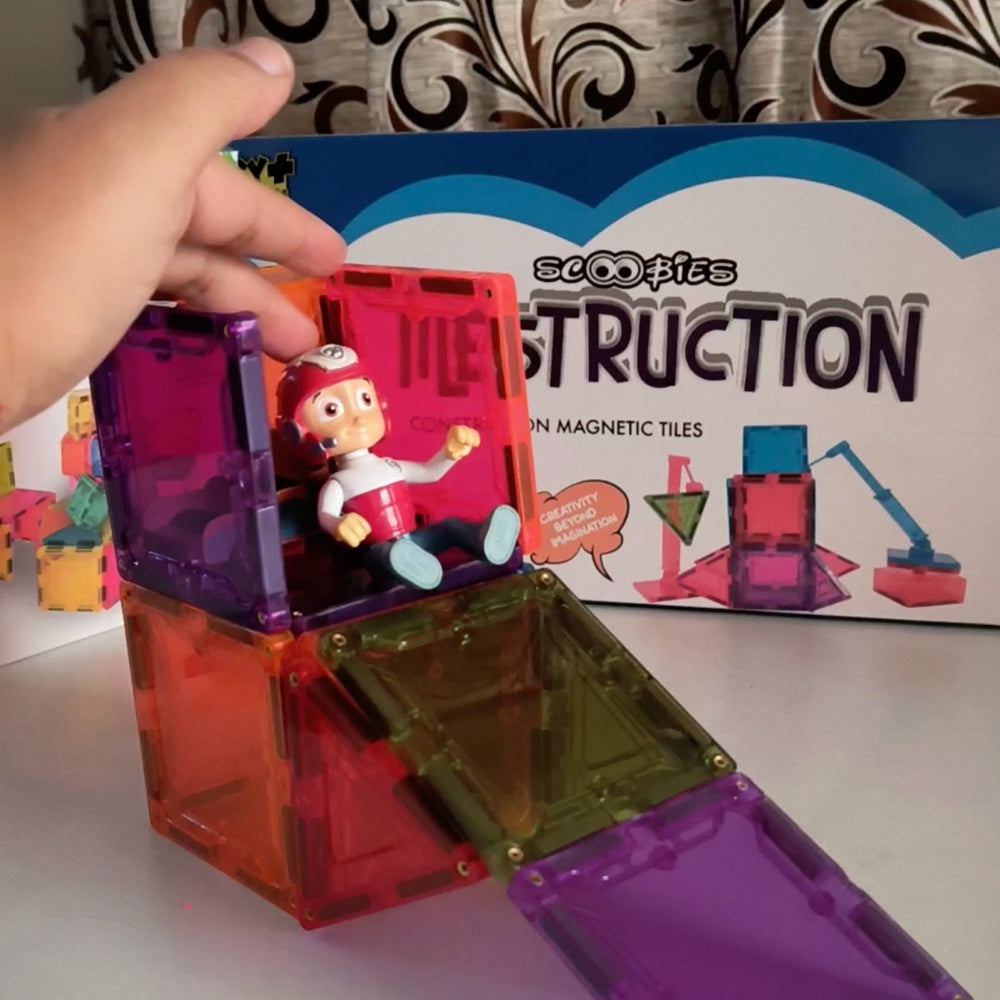 Scoobies Tilestruction Set | DIY Magnetic Kit | With 2 Extendable Cranes