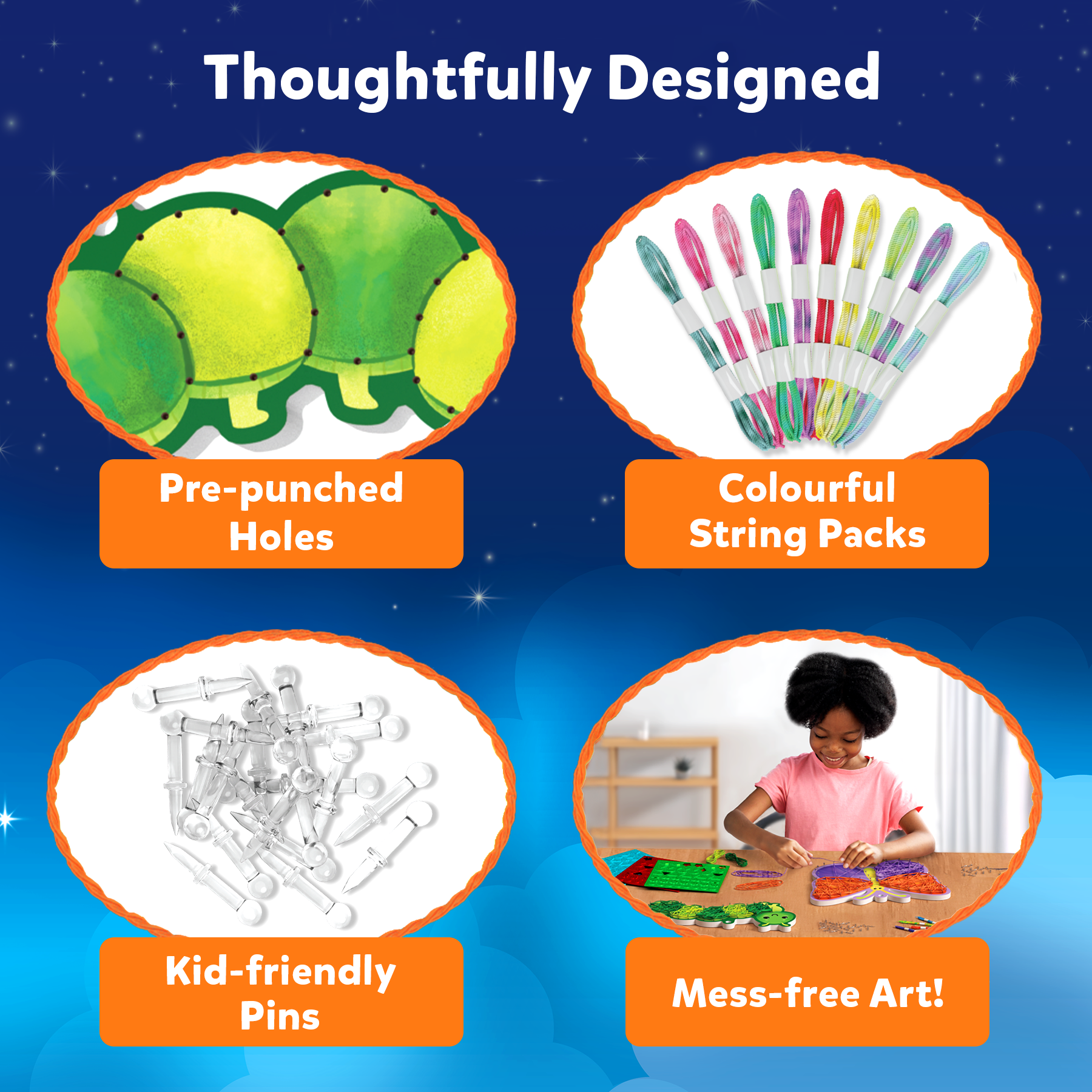 Skillmatics Art & Craft Activity - Super Strings Bugs & Butterflies, Mess-Free Art for Kids, Craft Kits & Supplies, DIY Creative Activity, Gifts for Boys & Girls Ages 6, 7, 8, 9, 10, 11, 12