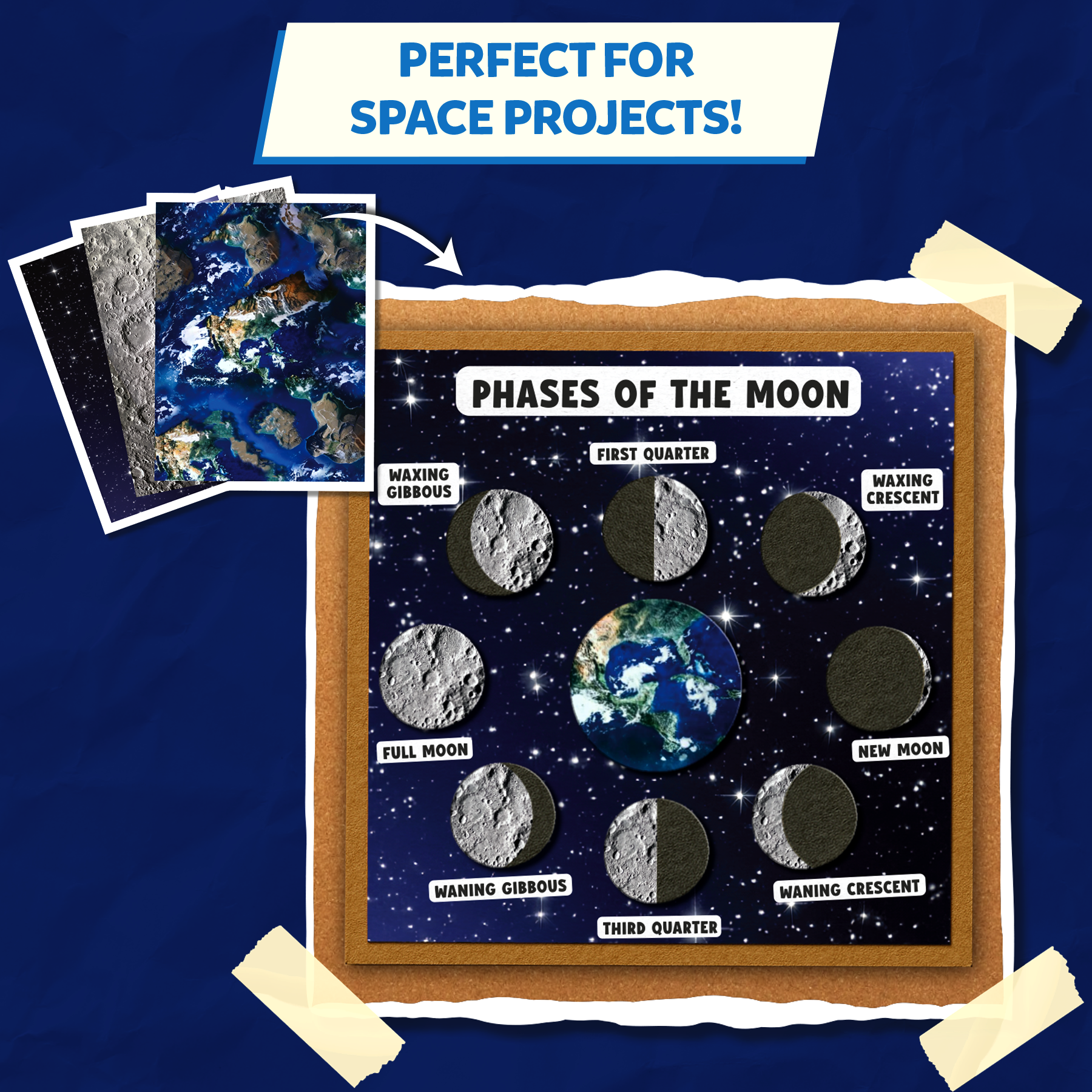 Skillmatics Space Construction Paper for Kids - 60 Double-Sided Printed Sheets (9x12), Textured Craft Paper for Art Projects, STEM Activities, DIY Crafts, Scrapbooking, Classroom & School Supplies