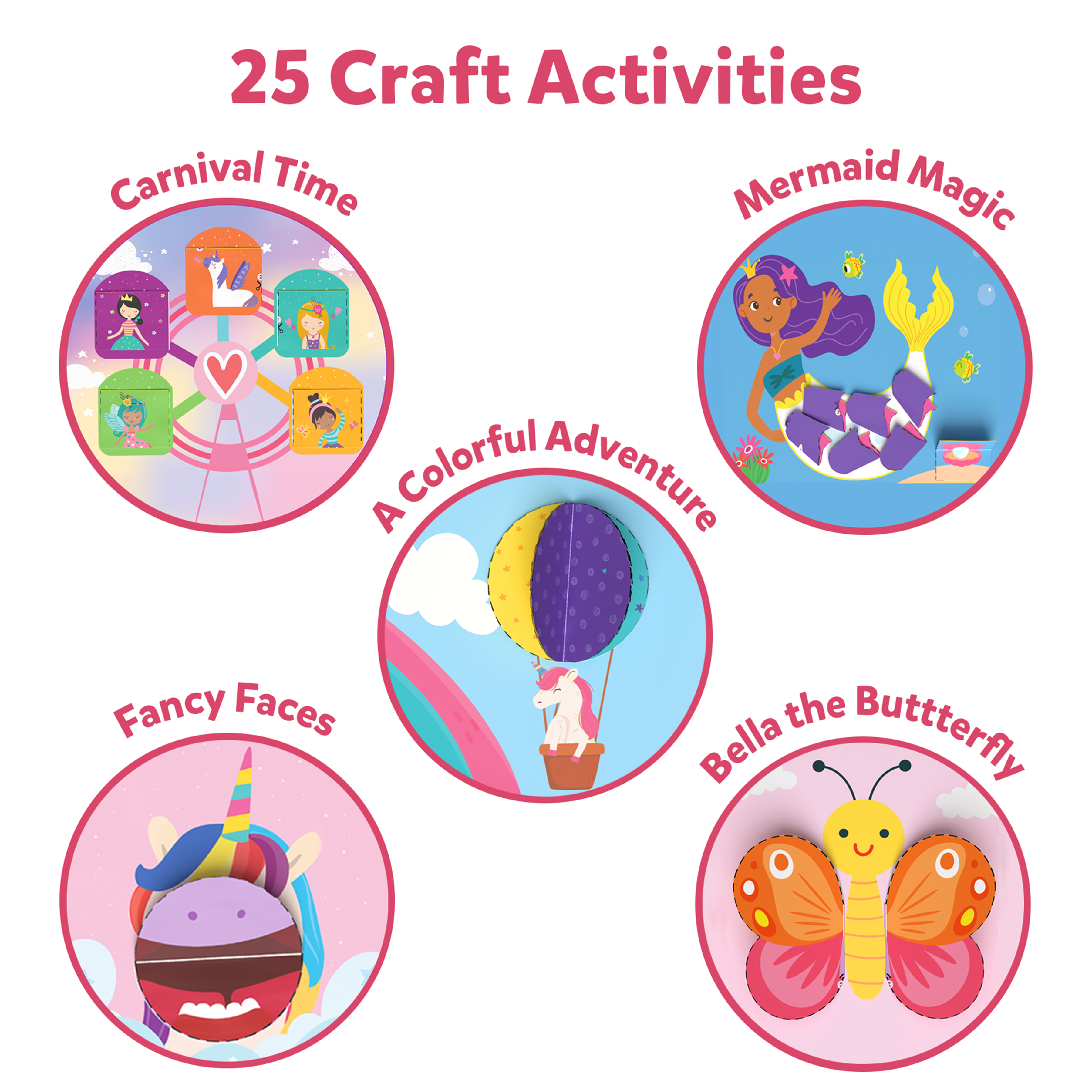 Skillmatics Art & Craft Activity Kit - Snip, Snip Unicorn & Princesses, Practice Scissor Skills, Craft Kits, 25 DIY Activities, Gifts for Ages 3 to 7