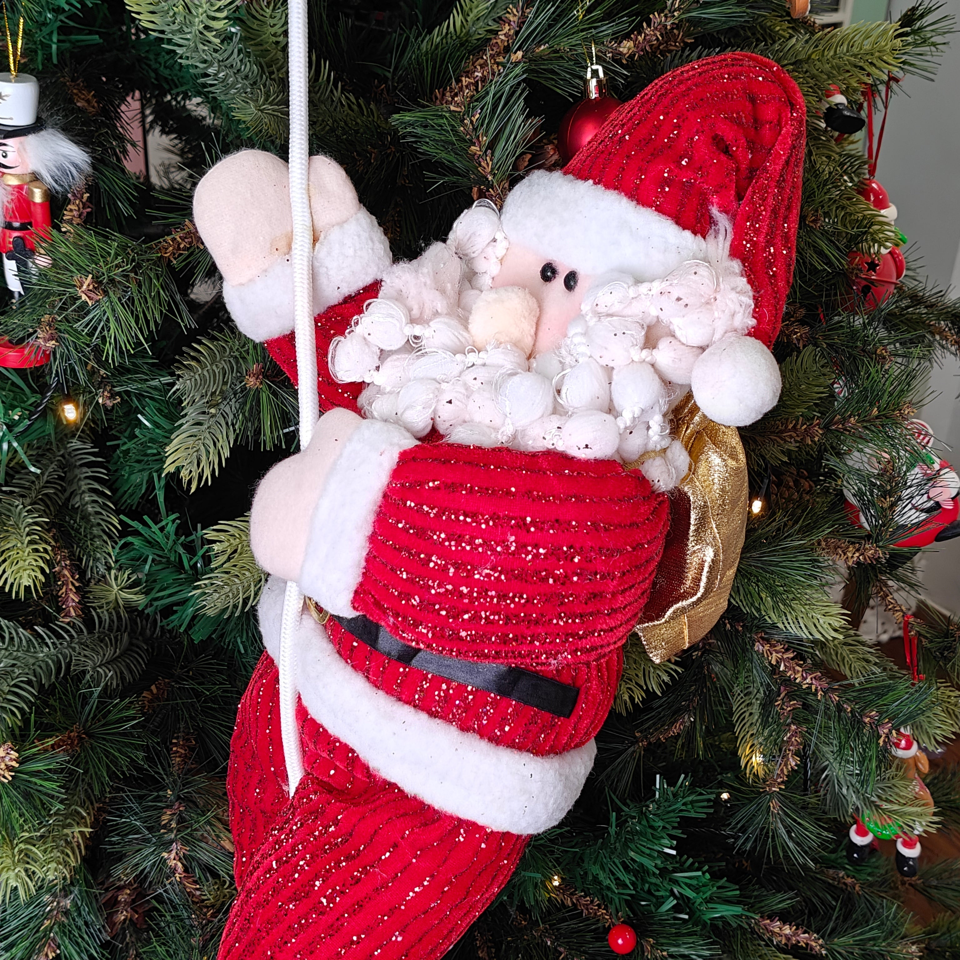 Sparkle Suit Santa on a Tree