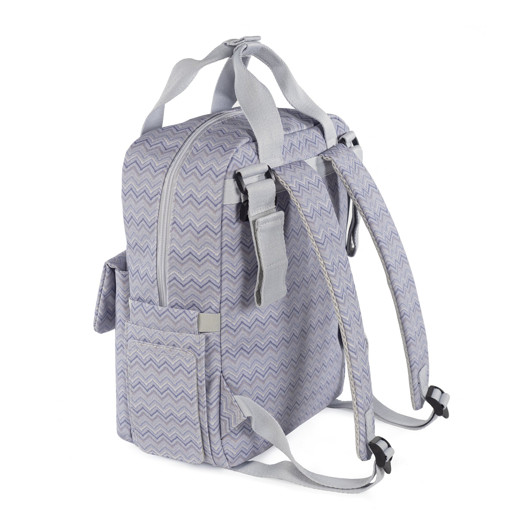 Walking Mum Zigzag Grey Backpack Diaper Changing Bag