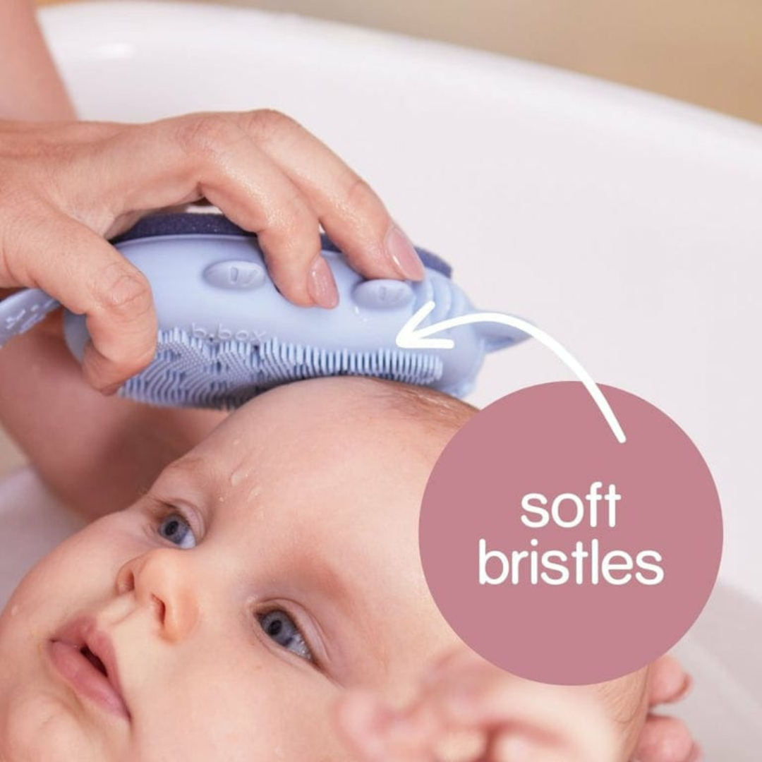 b.box Baby Soft Silicone Bath Brush With Sponge