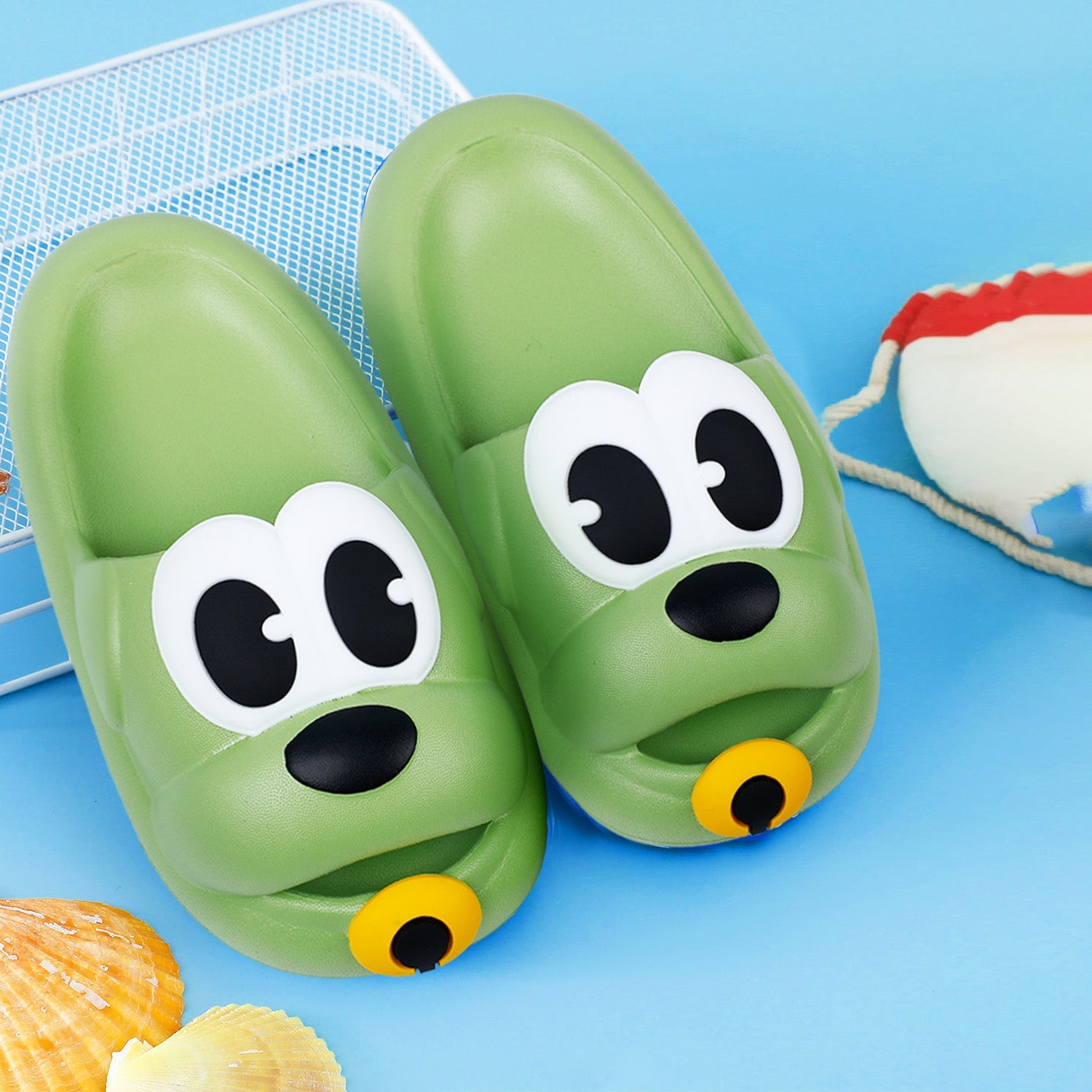 Baby Moo Dog Waterproof Soft Slippers Anti-Skid Sliders - Green - Baby Moo