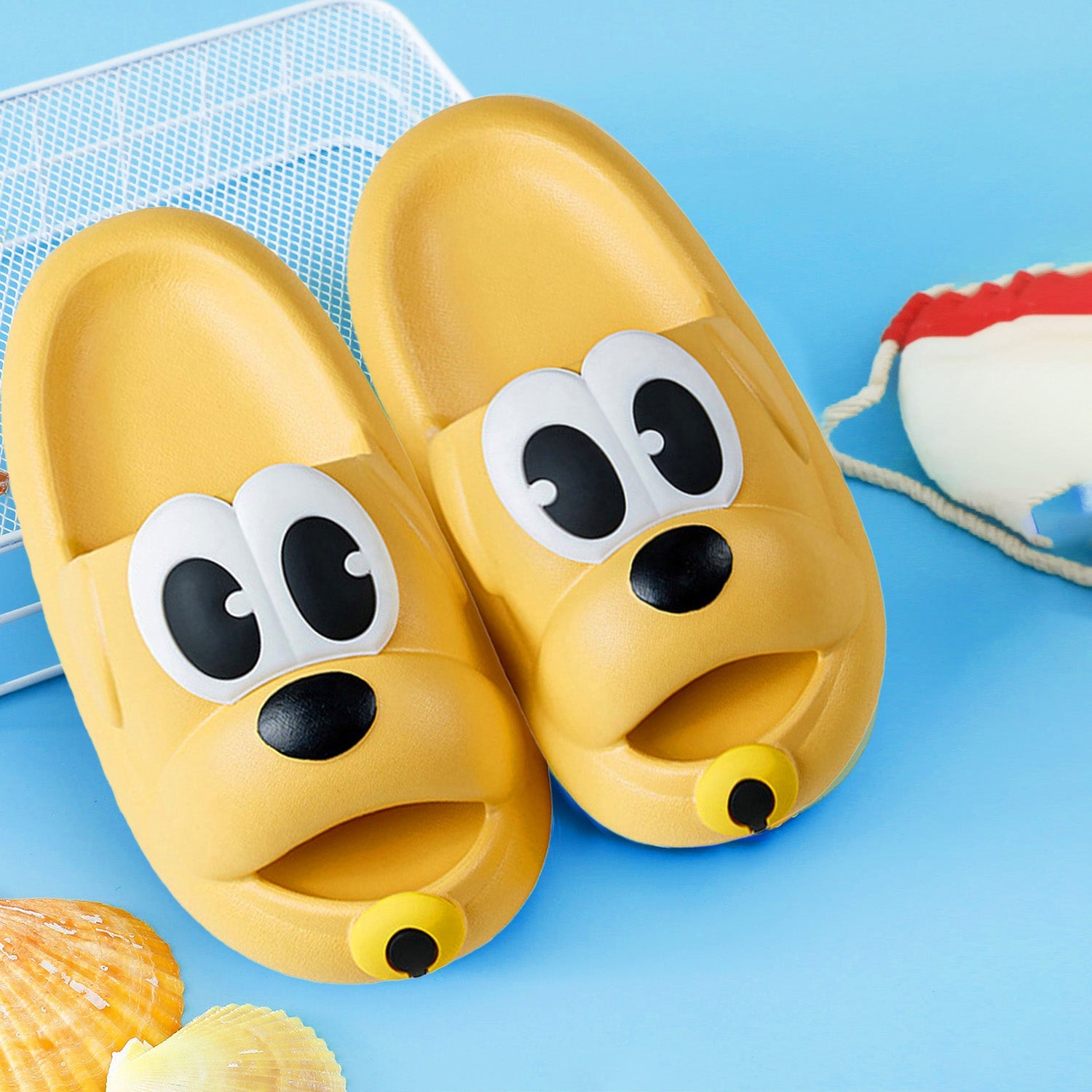 Baby Moo Dog Waterproof Soft Slippers Anti-Skid Sliders - Yellow - Baby Moo