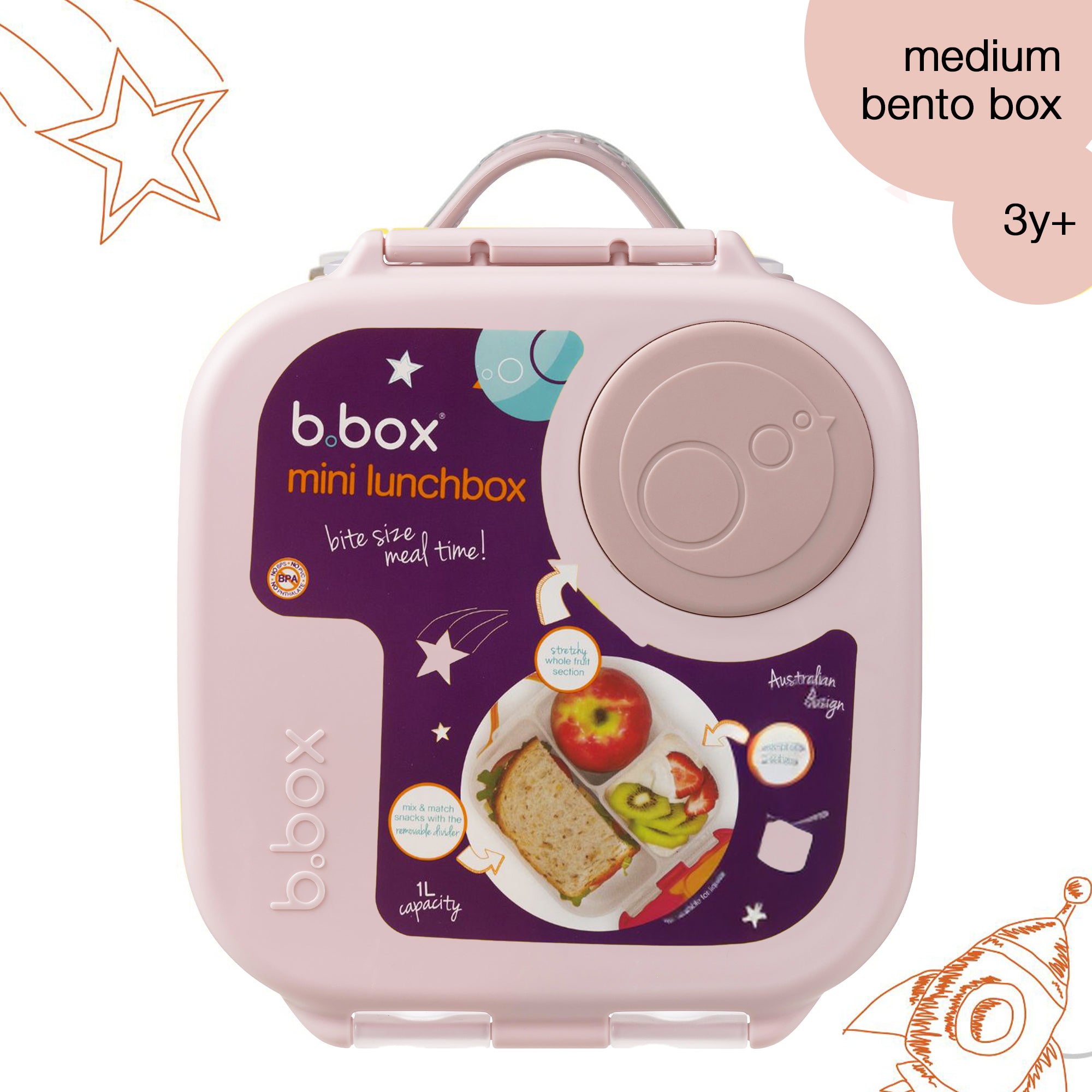 b.box Mini Lunch Box Blush Crush Pink