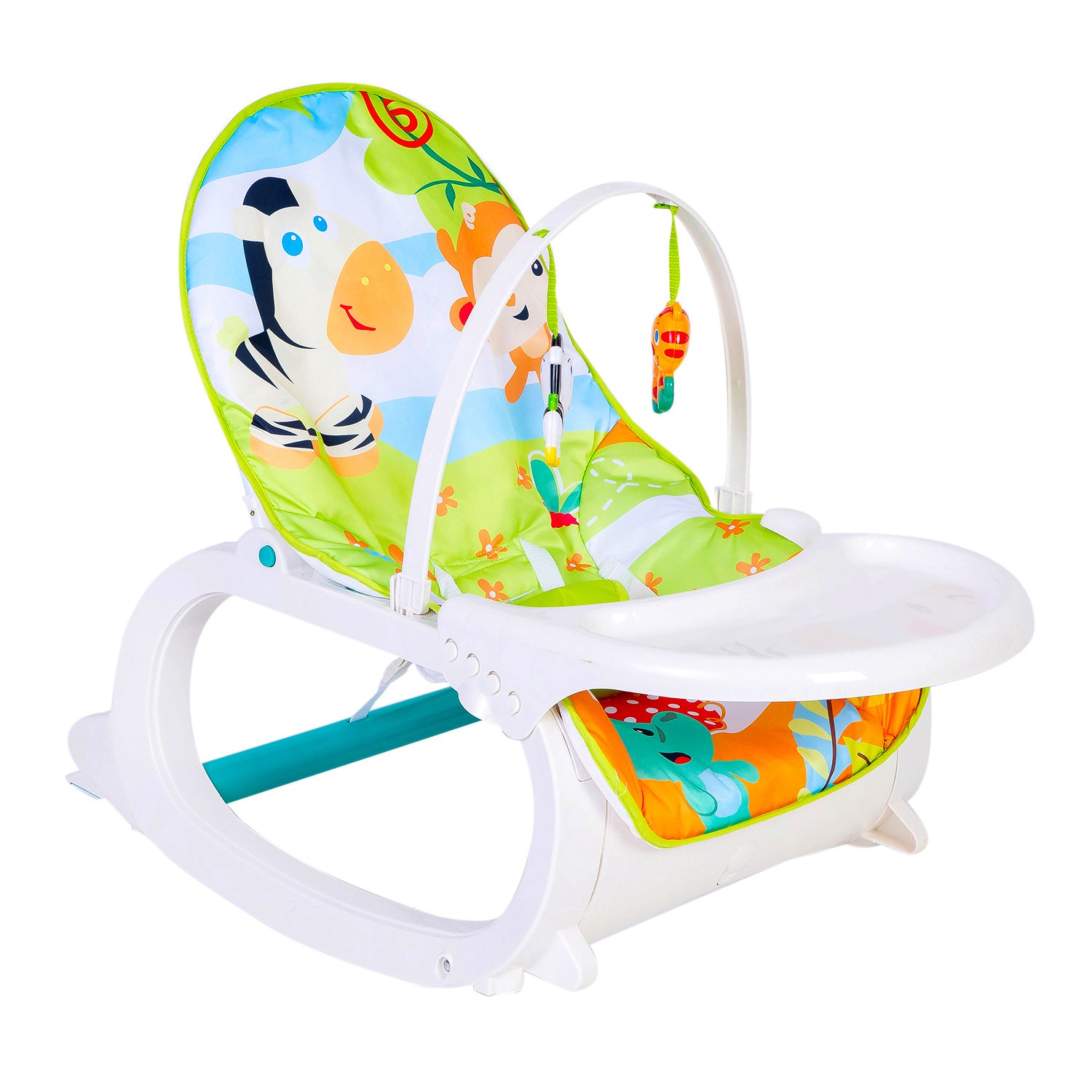 Baby Moo 2 In 1 Rocker Cum Feeding Chair 20 Kg Pink /Green