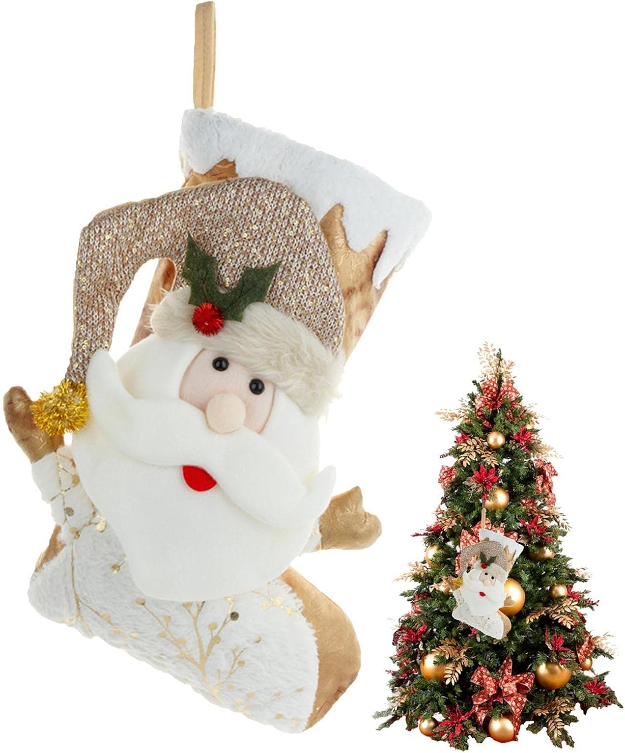 Golden Glow Stocking - Santa