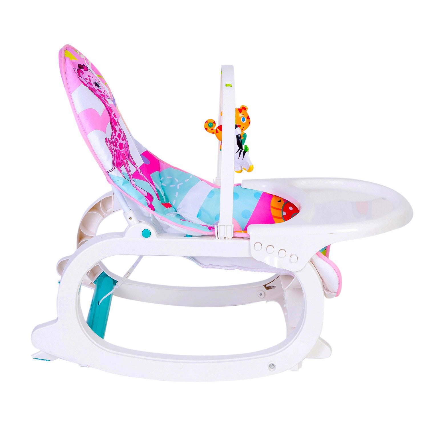 Baby Moo 2 In 1 Rocker Cum Feeding Chair 20 Kg Pink /Green