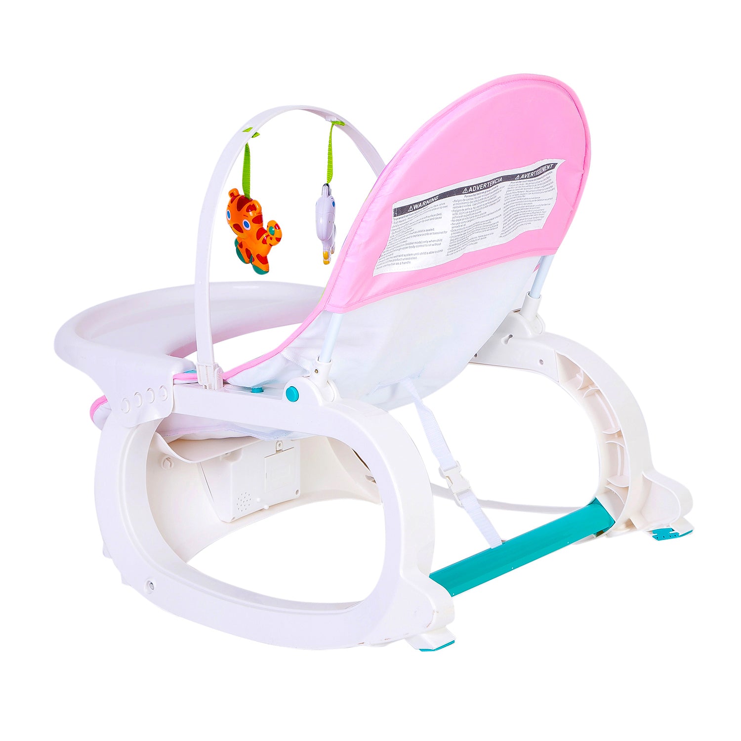 Baby Moo 2 In 1 Rocker Cum Feeding Chair 20 Kg Pink /Green