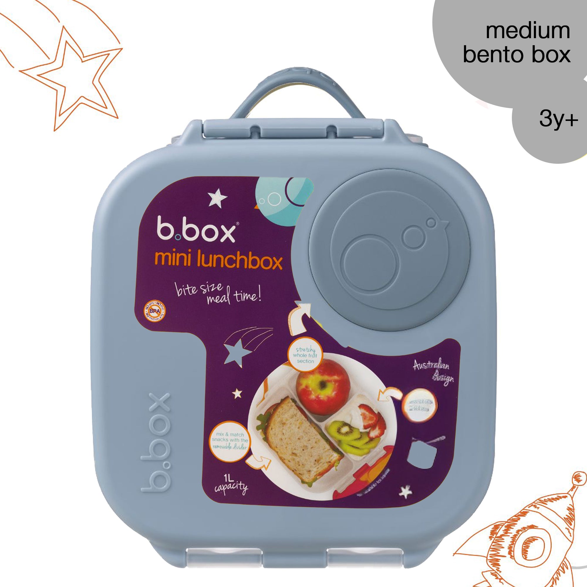 b.box Mini Lunch Box  Chill Out Blue