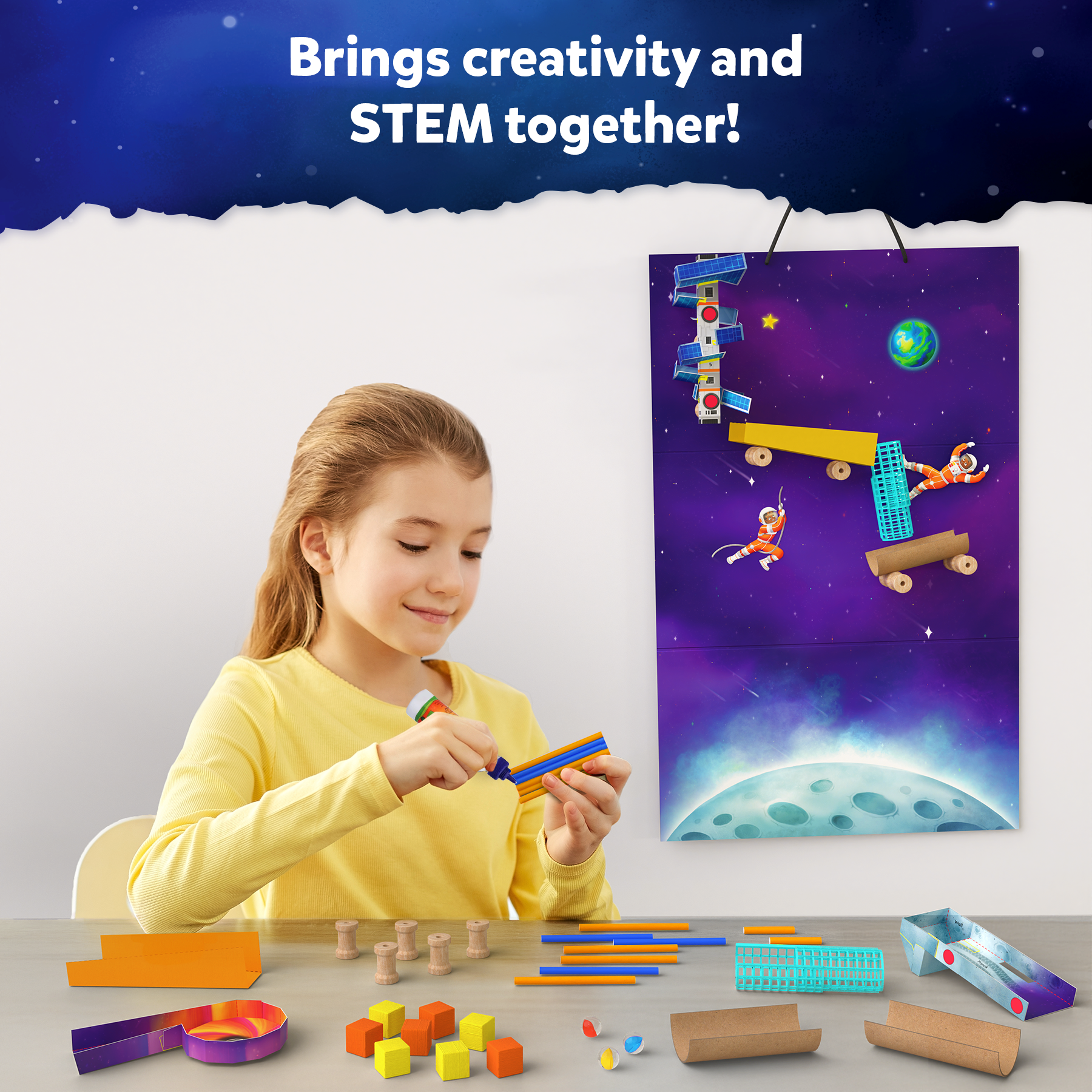 Skillmatics Craft Kit - Marble Run Space, DIY Activity, STEM Toy, Learning Resource, Educational Toys for Boys & Girls, Gifts for Ages 8, 9, 10, 11, 12, 13, 50+ Pieces