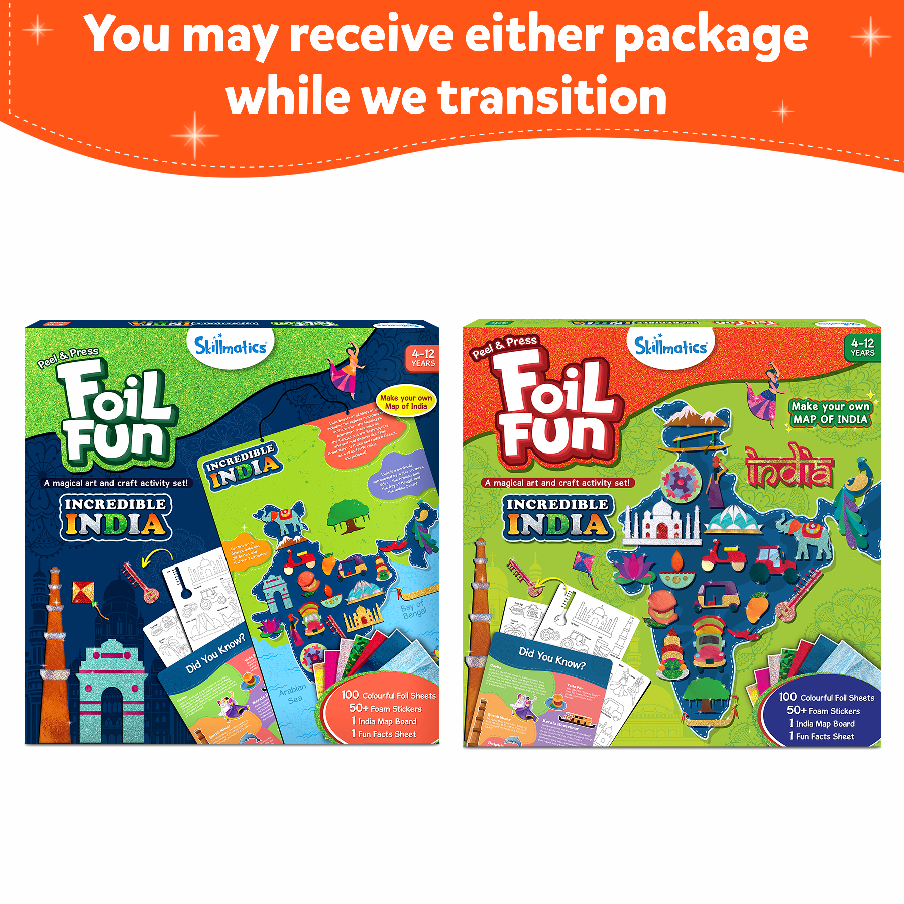 Skillmatics Art & Craft Activity - Foil Fun Incredible India, No Mess Art for Kids, DIY Creative & Educational Activity, Gifts for Ages 4, 5, 6, 7, 8, 9, 10, 11, 12