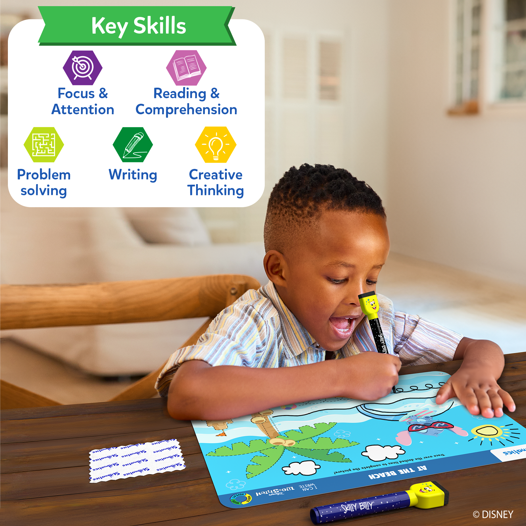 Skillmatics Preschool Learning Activity - I Can Write Disney's Lilo & Stitch, Educational Game for Kids, Toddlers, Preschoolers Who Love Toys, Art & Craft Activities, Gifts for Ages 3, 4, 5, 6