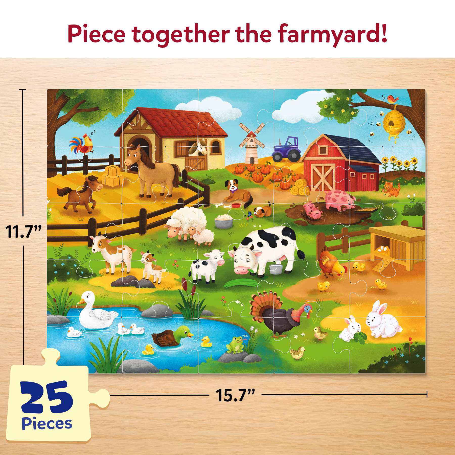 Puzzle & Learn – 25-Piece Jigsaw Puzzle with Learning Boards