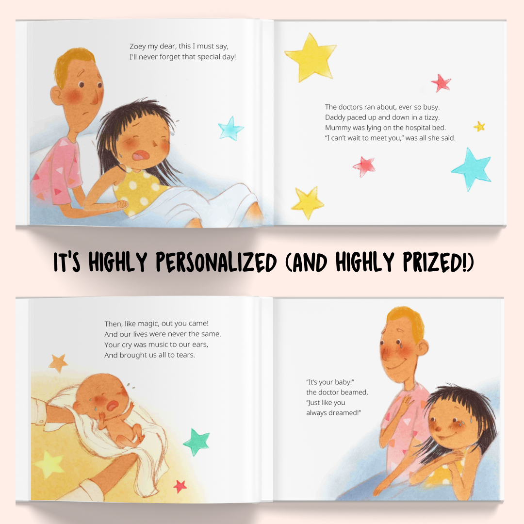 Personalised Storybook - Your Baby's Story; Sibling Version (For 2nd / The Younger Child)